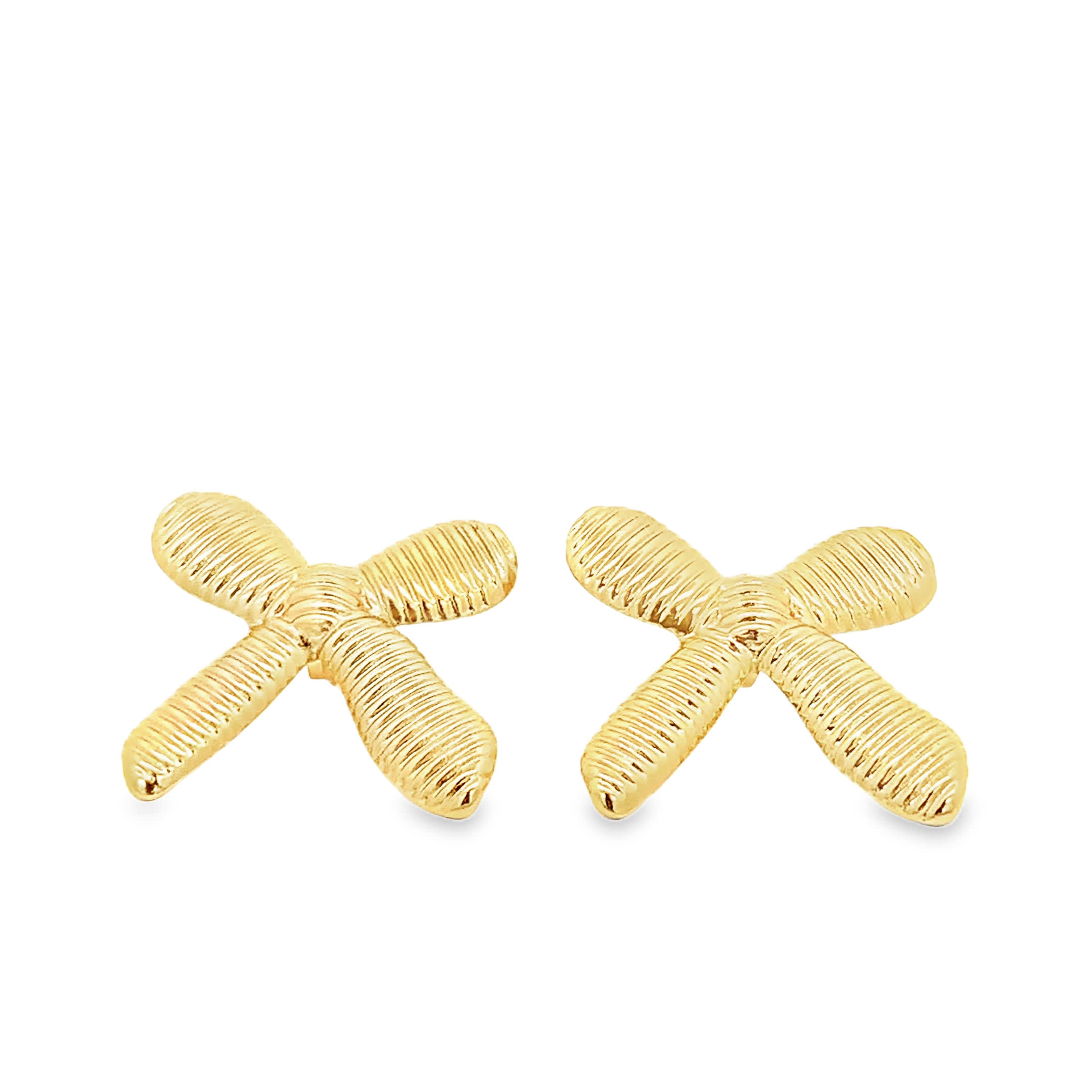 Eleganckie złocone kolczyki z krzyżem