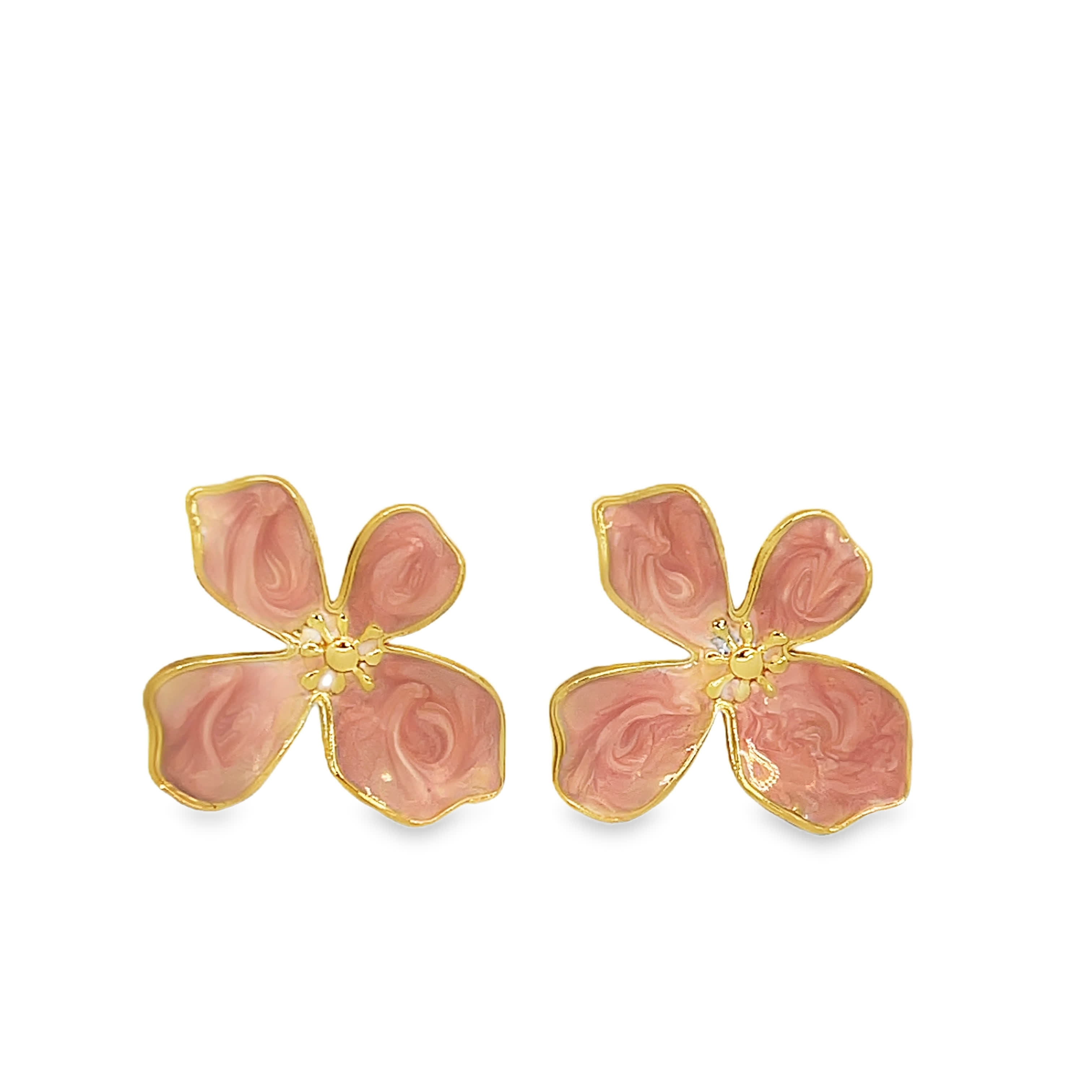 Klasyczne pozłacane kolczyki sztyfty w kształcie serca