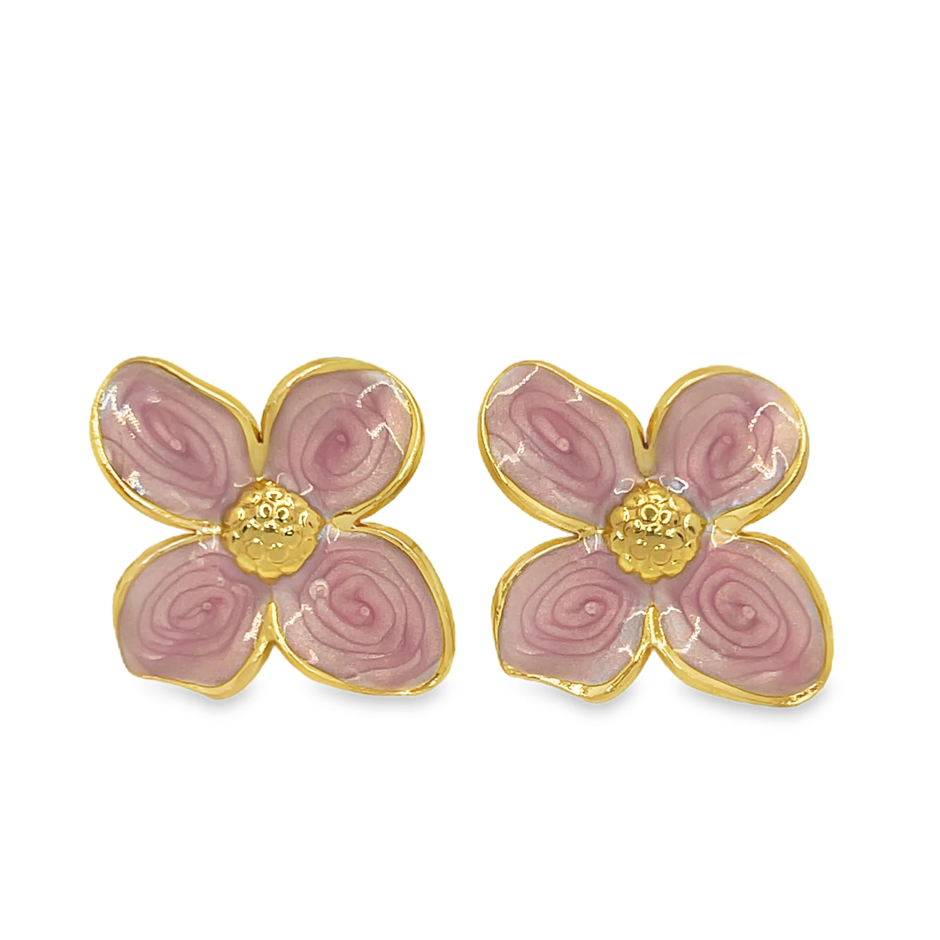 Klasyczne kuliste kolczyki sztyfty, pozłacane