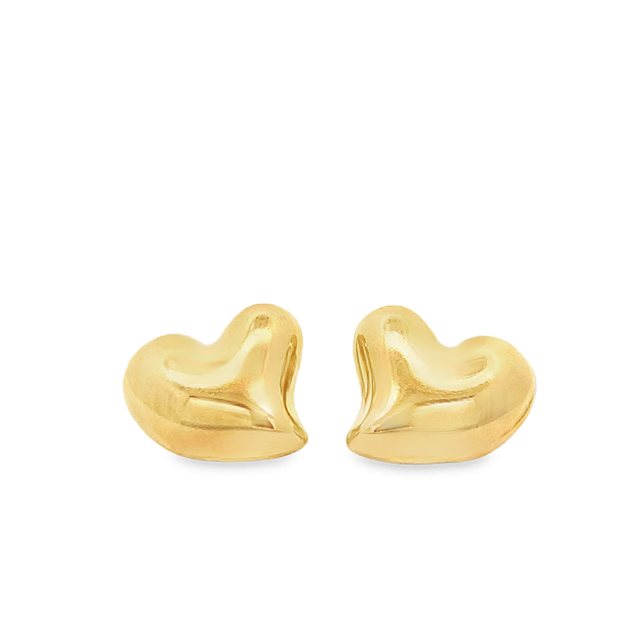 Urocze złocone kolczyki w kształcie serca