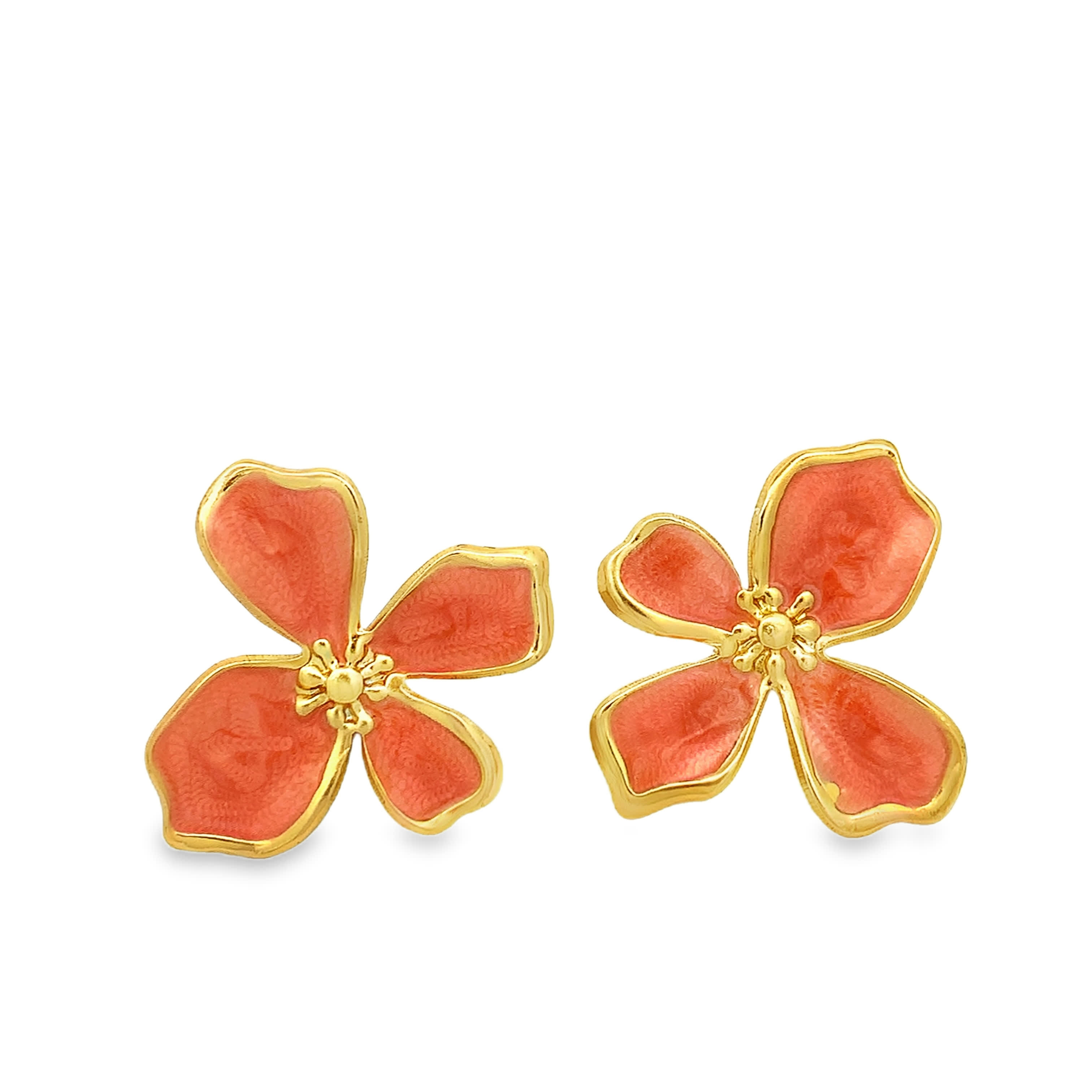 Elegant Polished Yellow Gold Geometric Stud Earrings