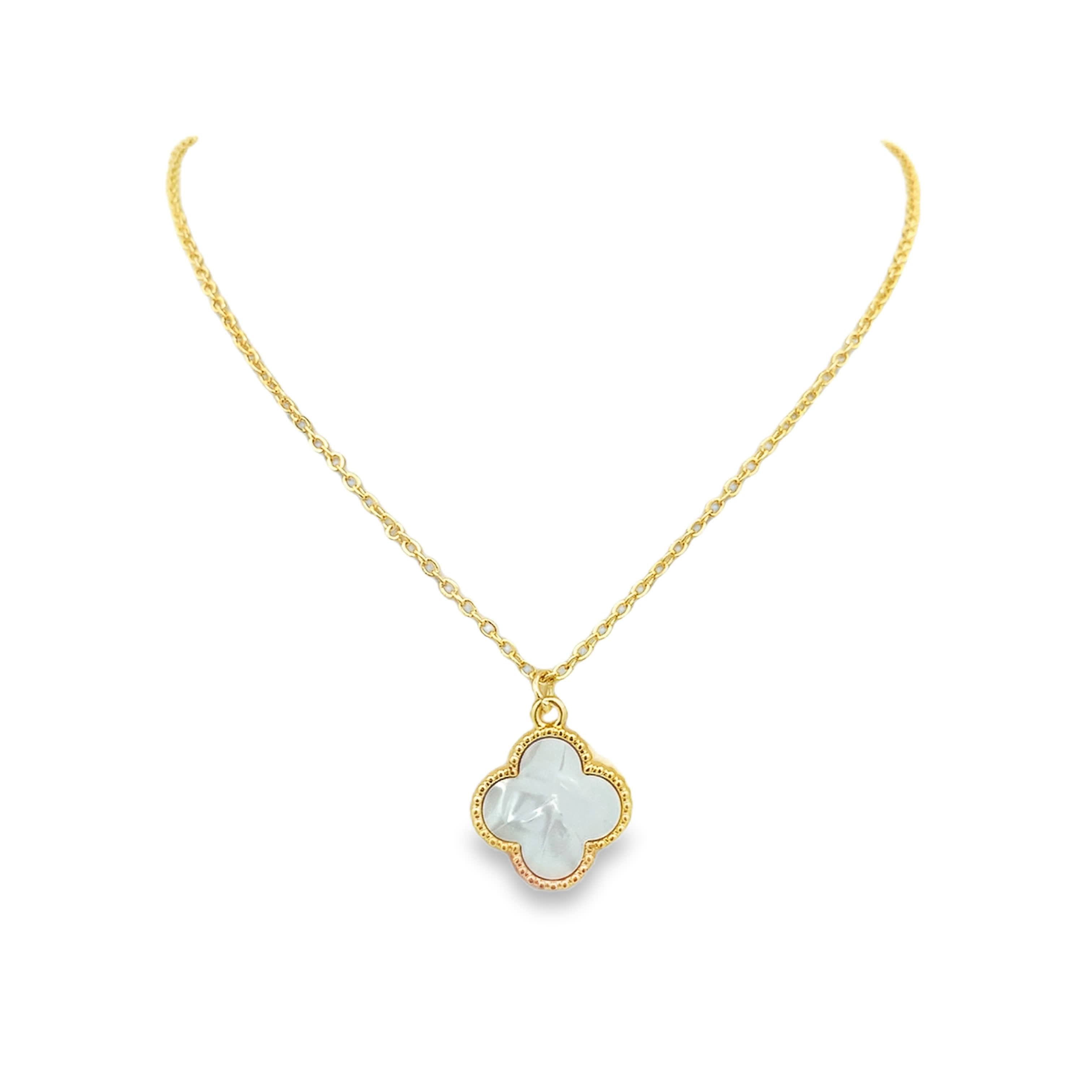 Carved Baroque Pearl Charm Necklace in Polished Yellow Gold