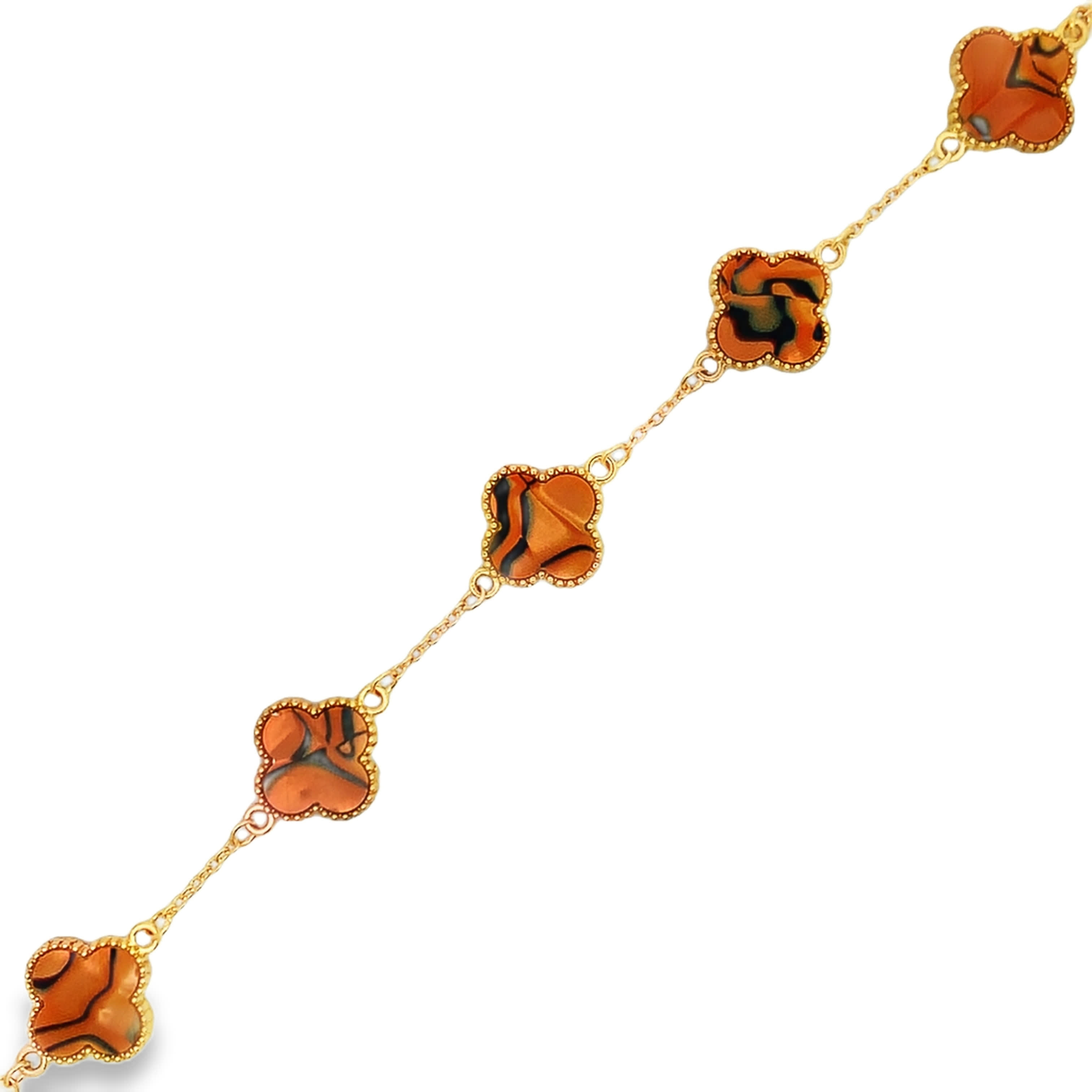 Celestial Star Carved Obsidian Yellow Gold Chain Bracelet