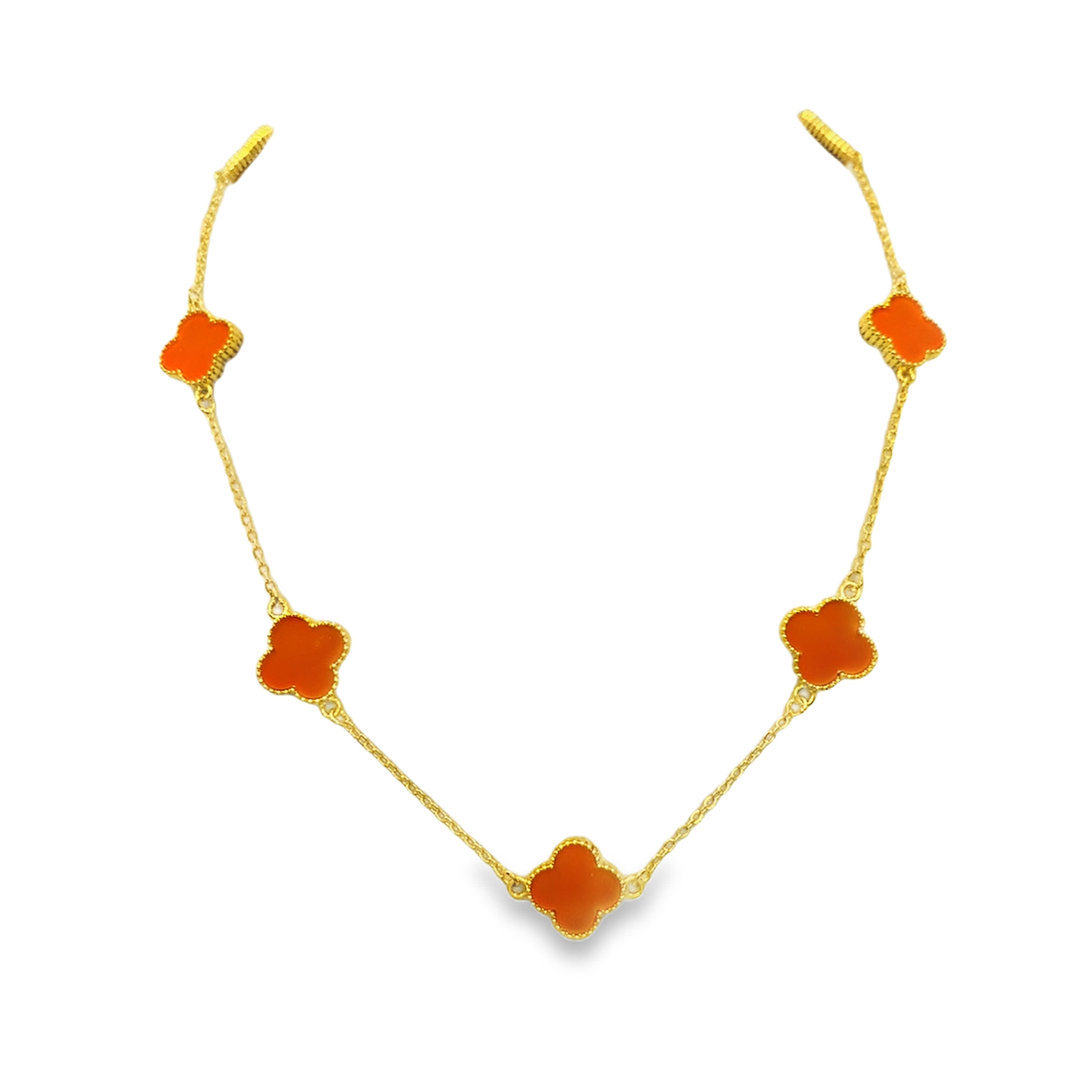 Modern Multi-Strand Yellow Gold Layered Necklace with Baroque Reddish-Orange Agate Cabochon