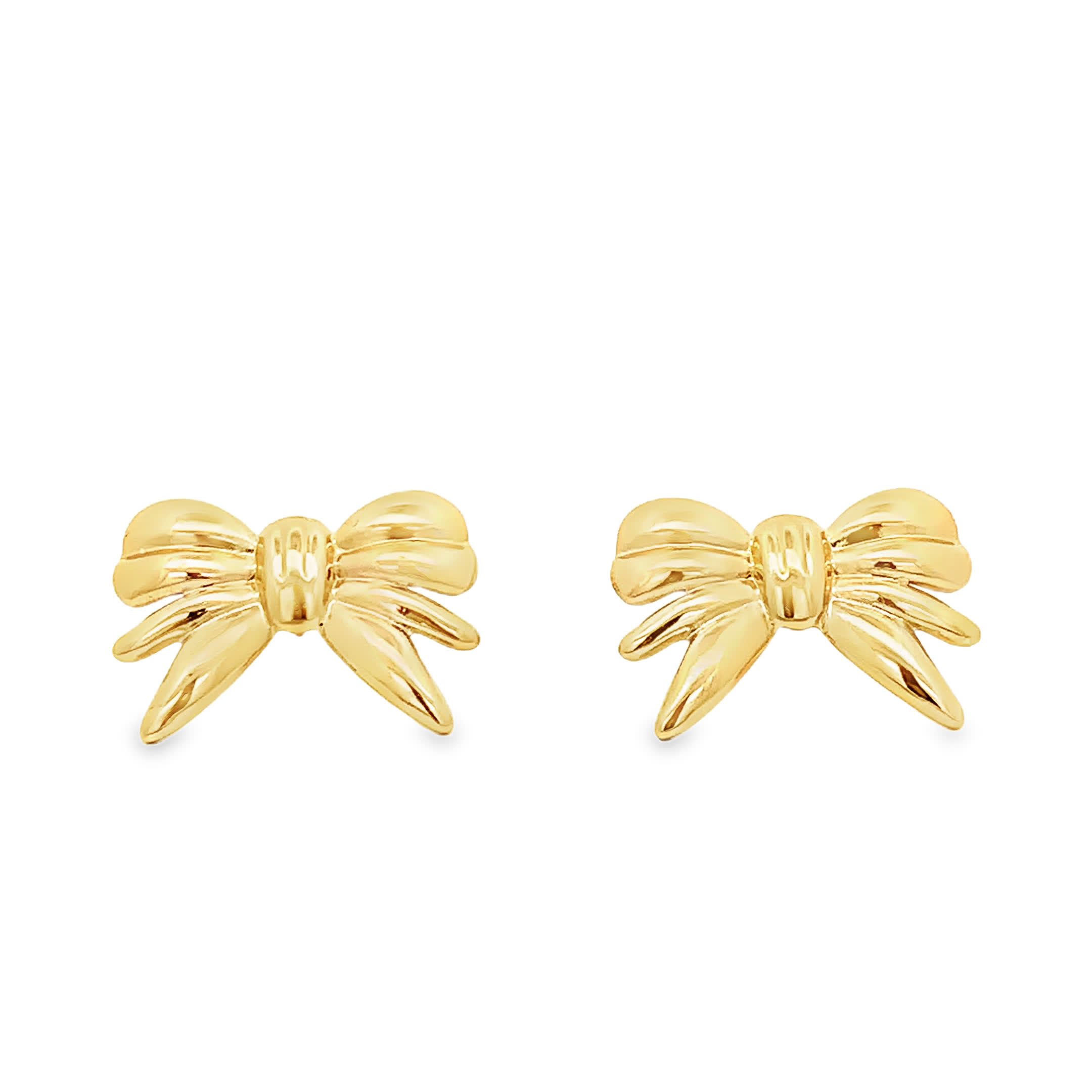 Urocze złocone kolczyki kokardki