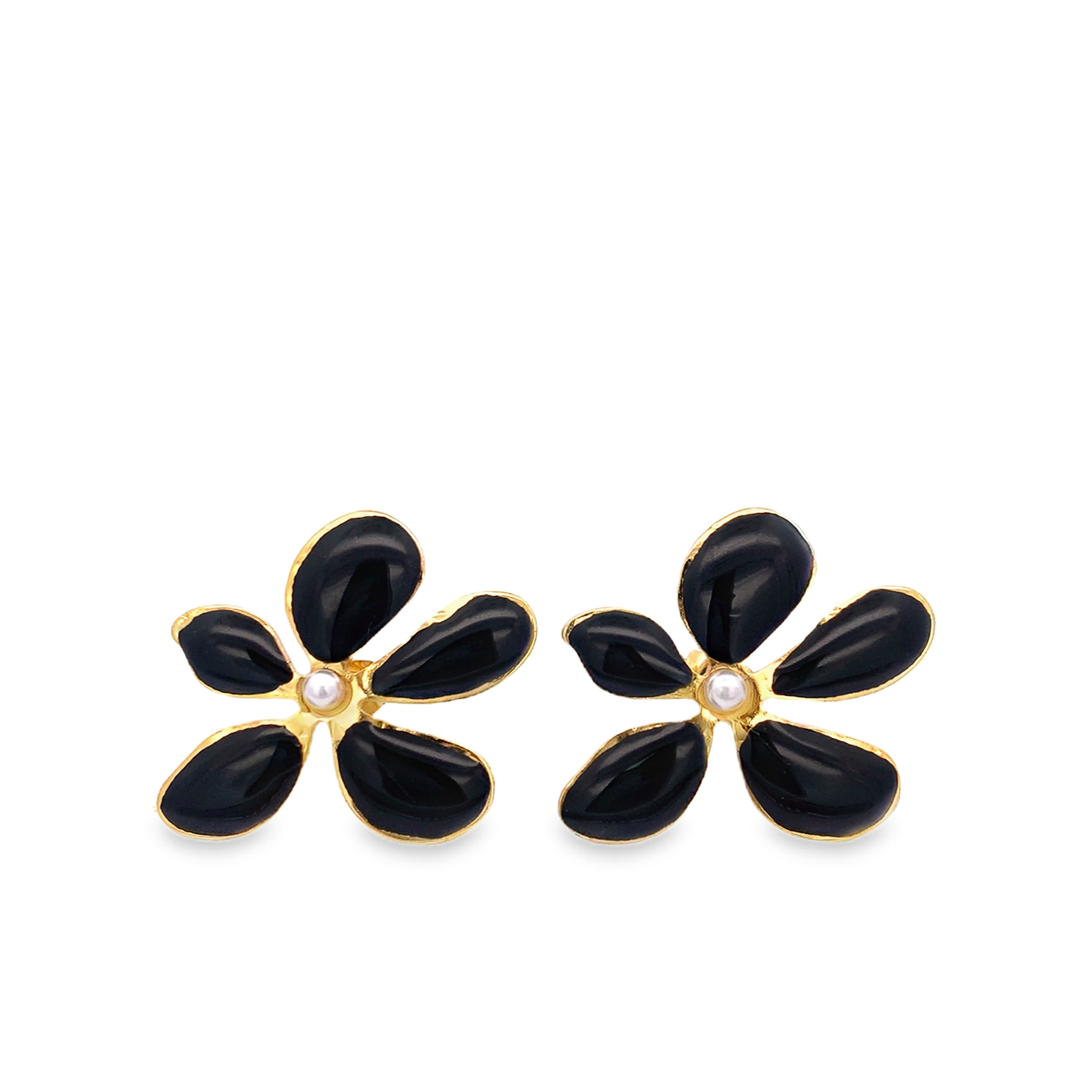 Klasyczne pozłacane kolczyki sztyfty z okrągłą perłą