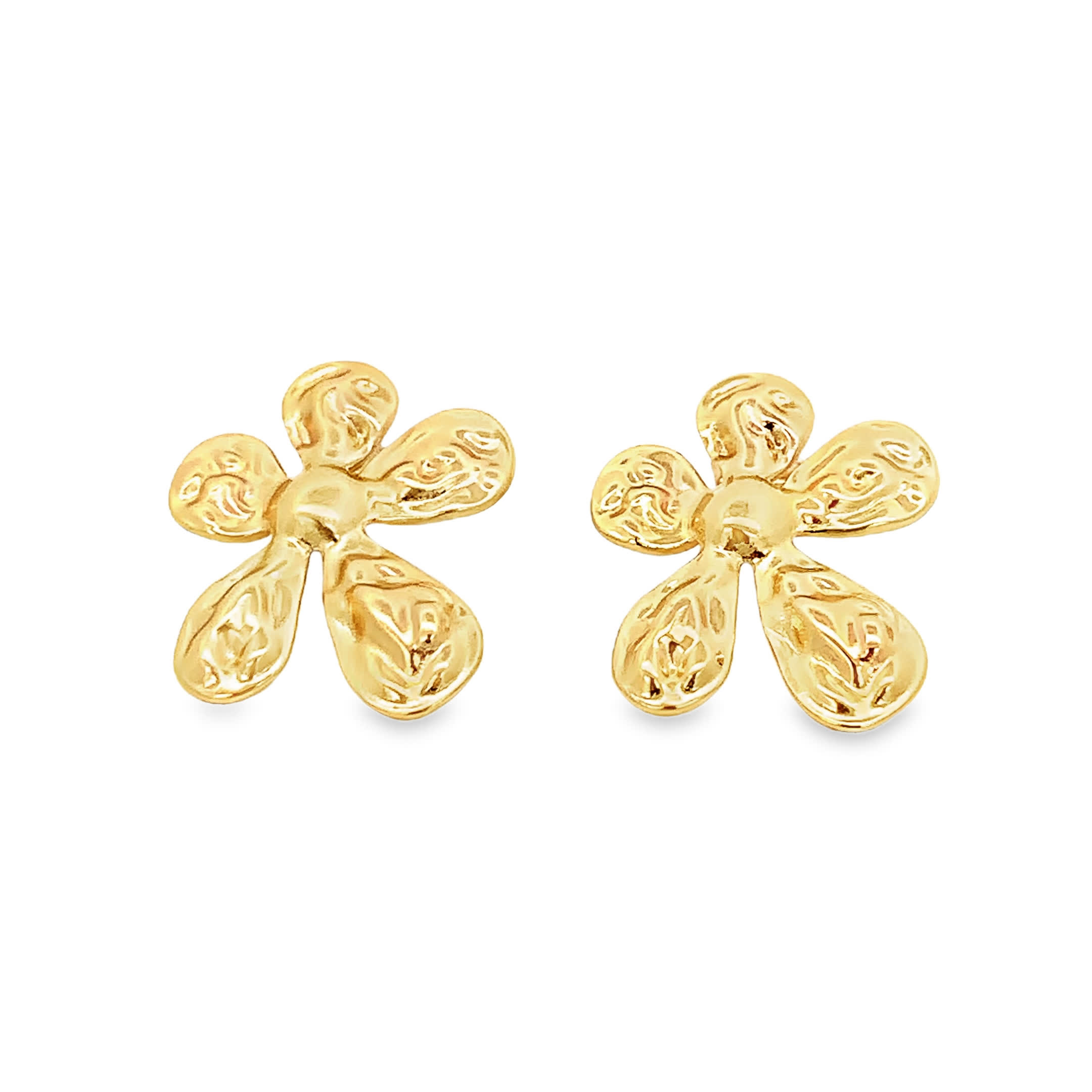 Eleganckie złocone kolczyki z kwiatami