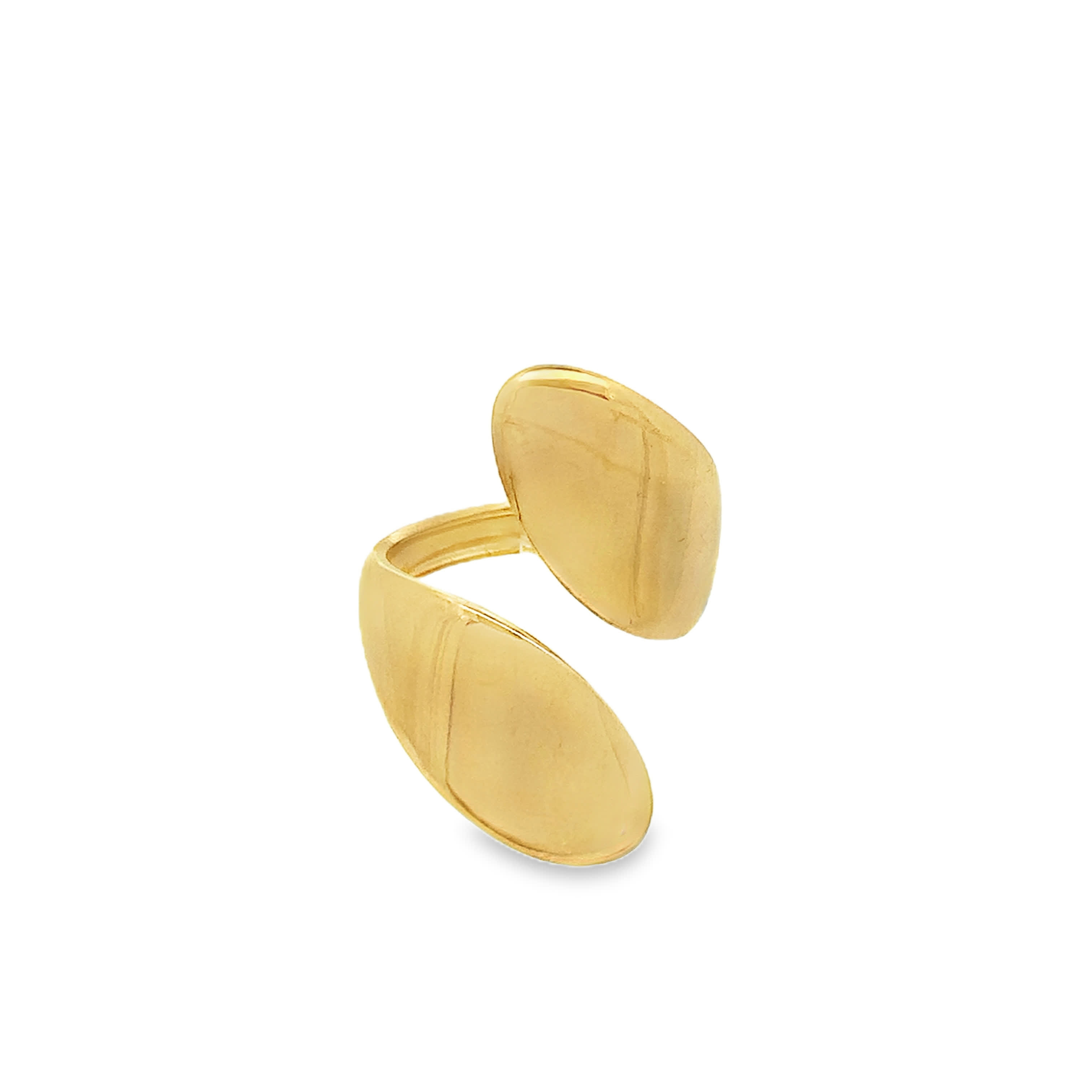 Polished Yellow Gold Open Bypass Ring