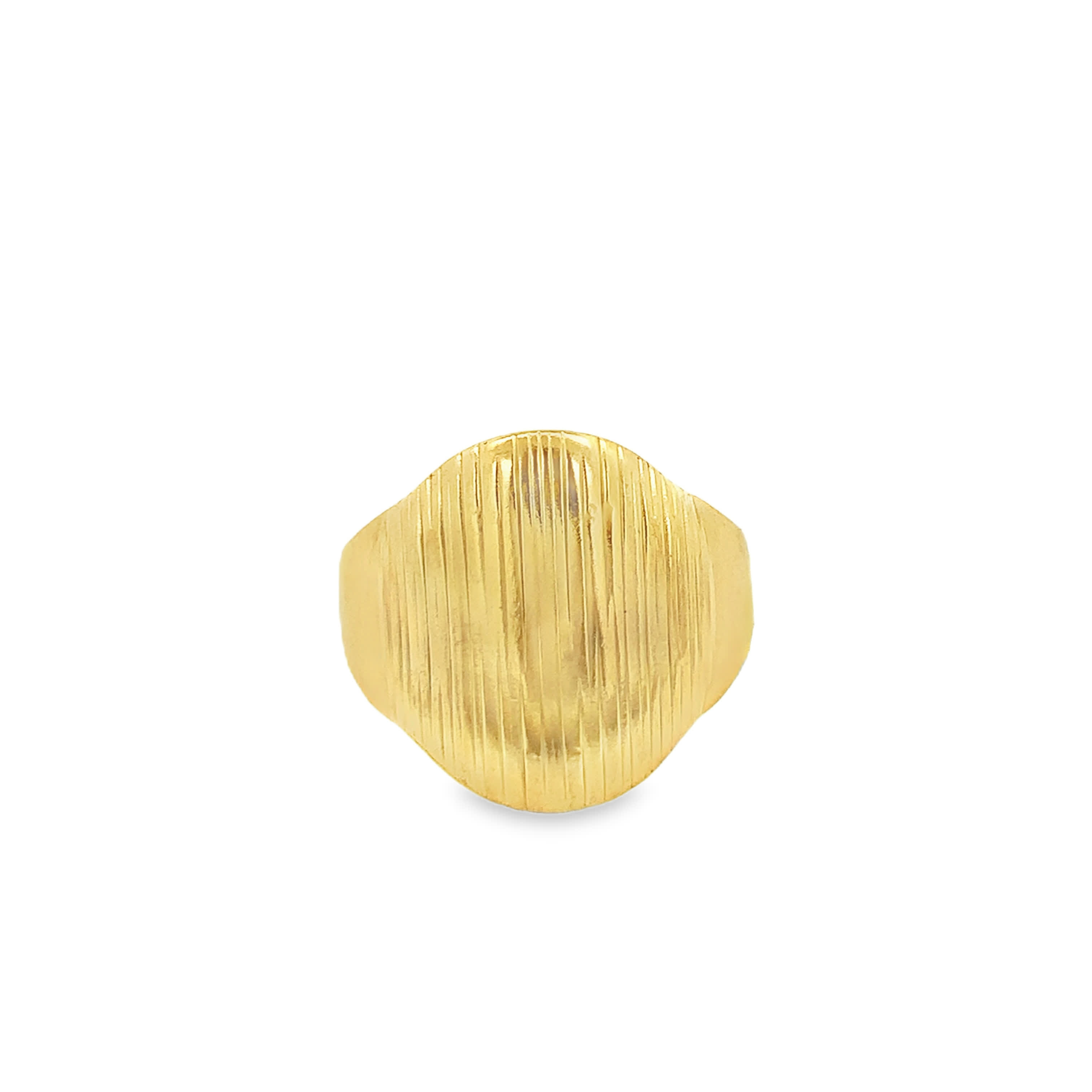Textured Yellow Gold Signet Ring