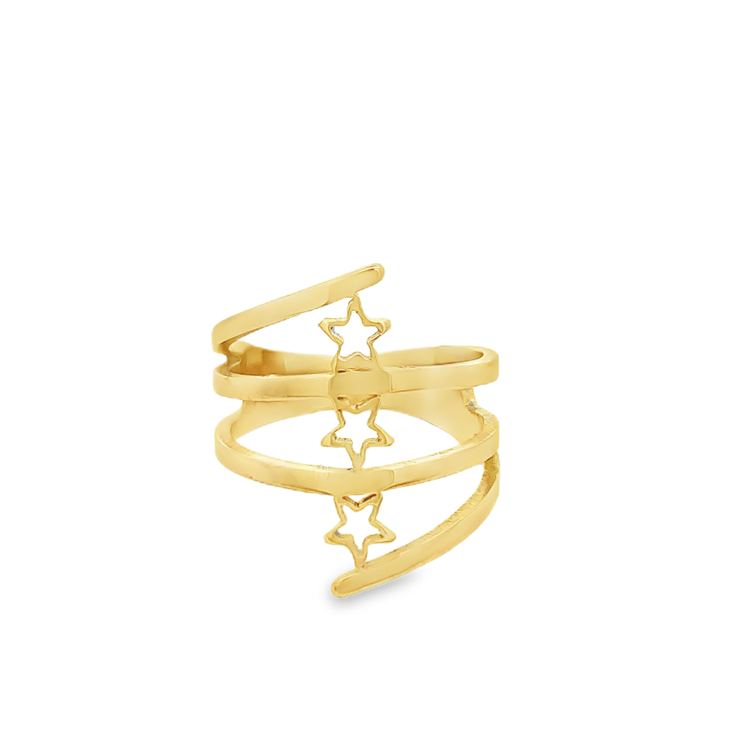 Yellow Gold Multi-Band Star Motif Ring