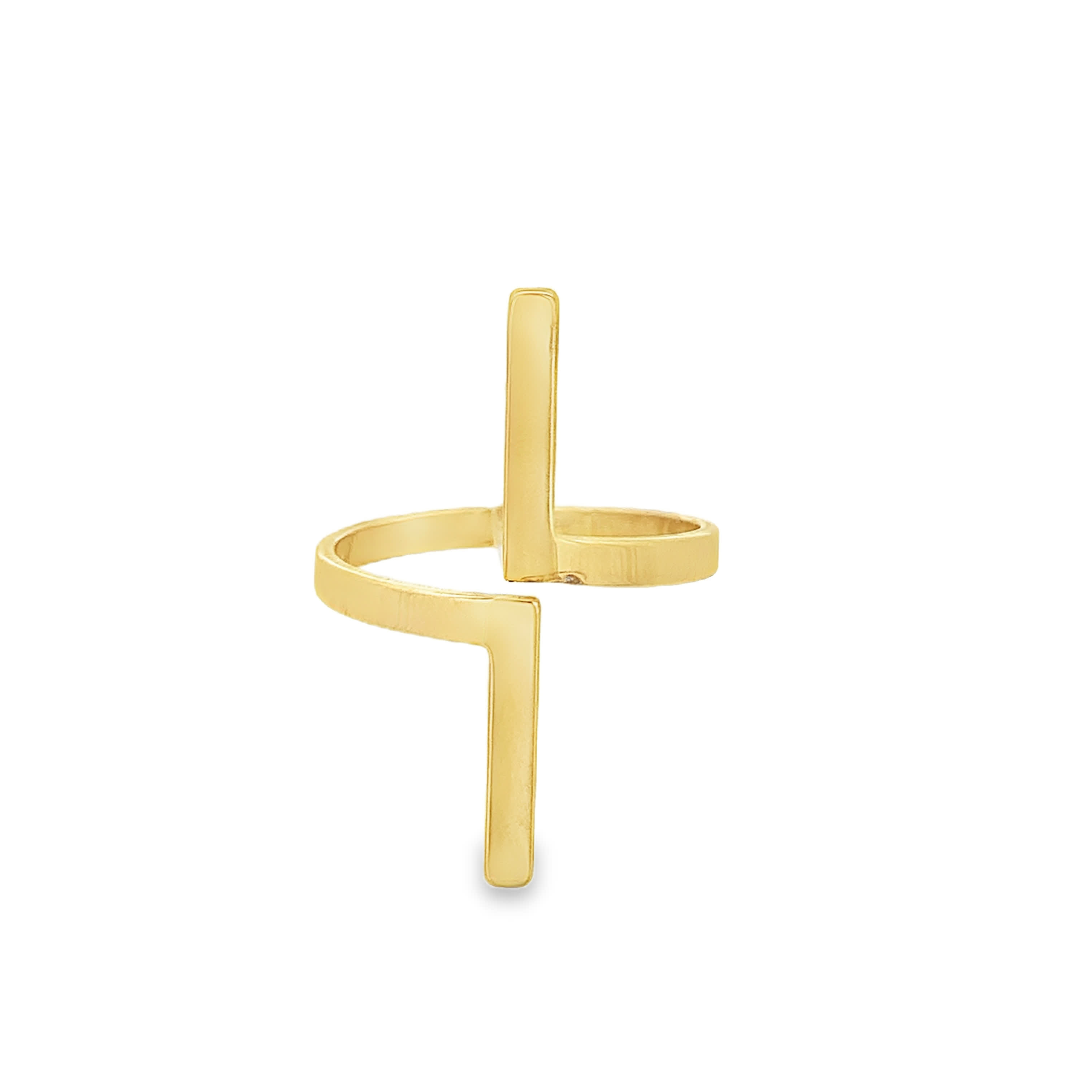 Modern Geometric Open Band Ring in Yellow Gold