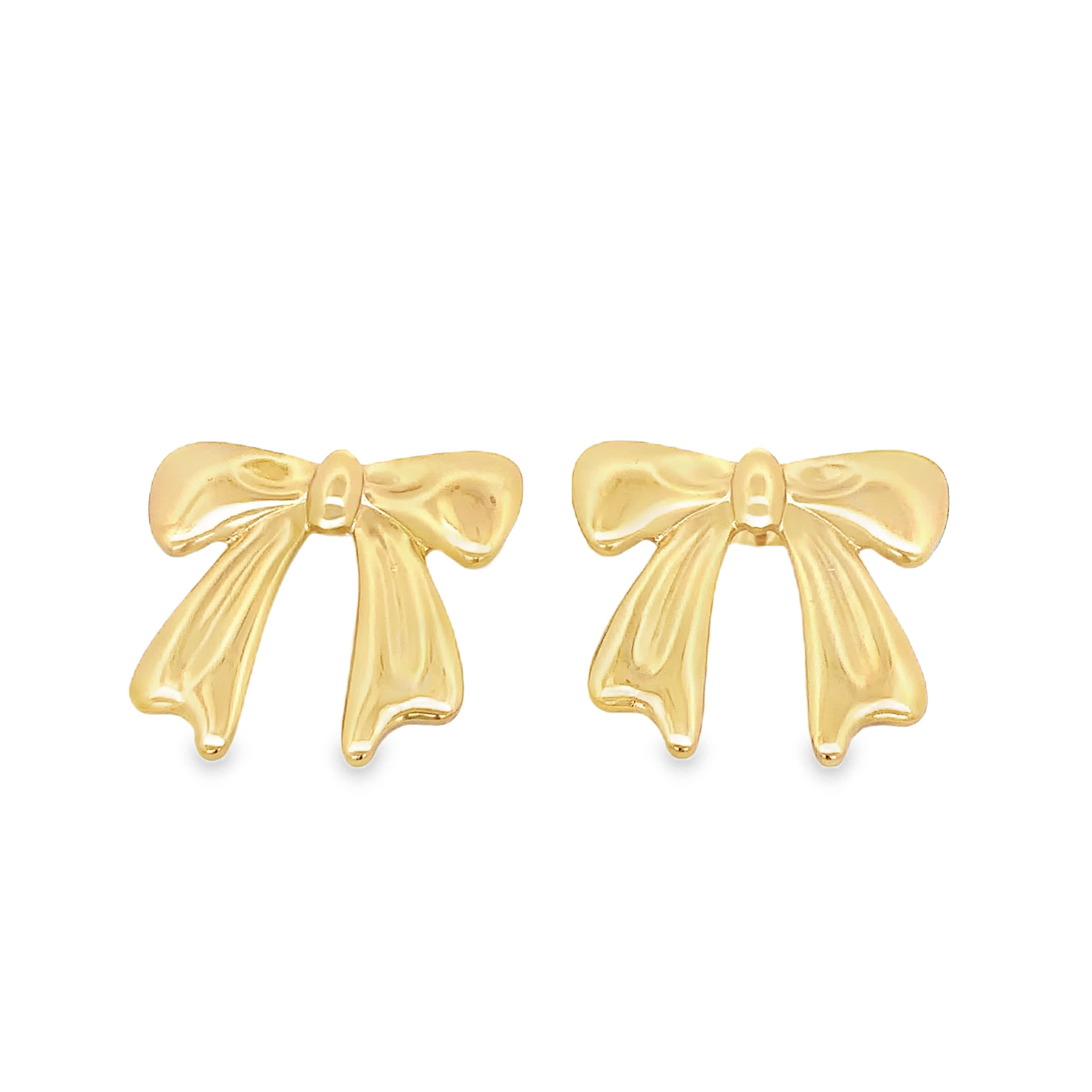 Eleganckie złocone kolczyki kokardki