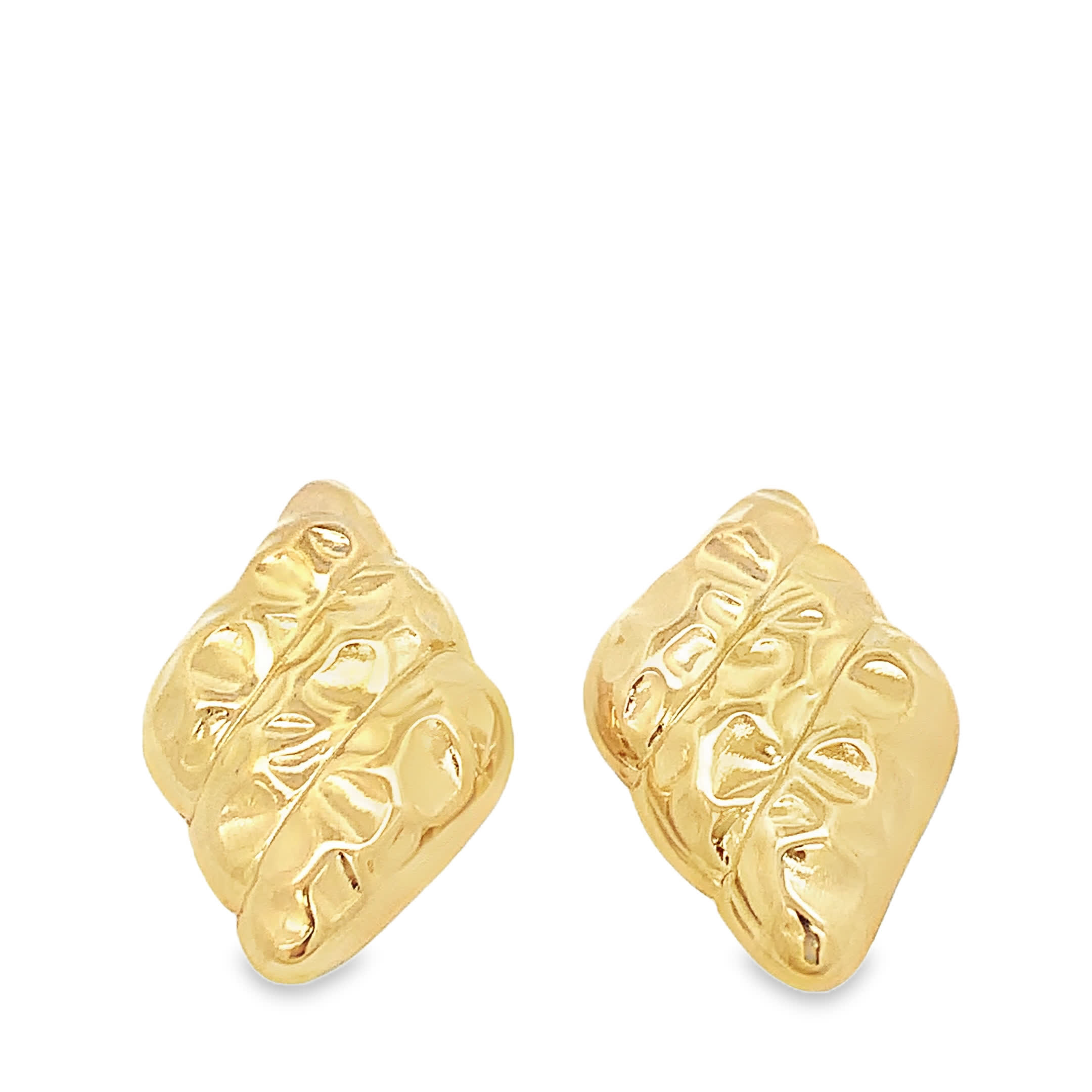 Eleganckie kolczyki z liści złocona