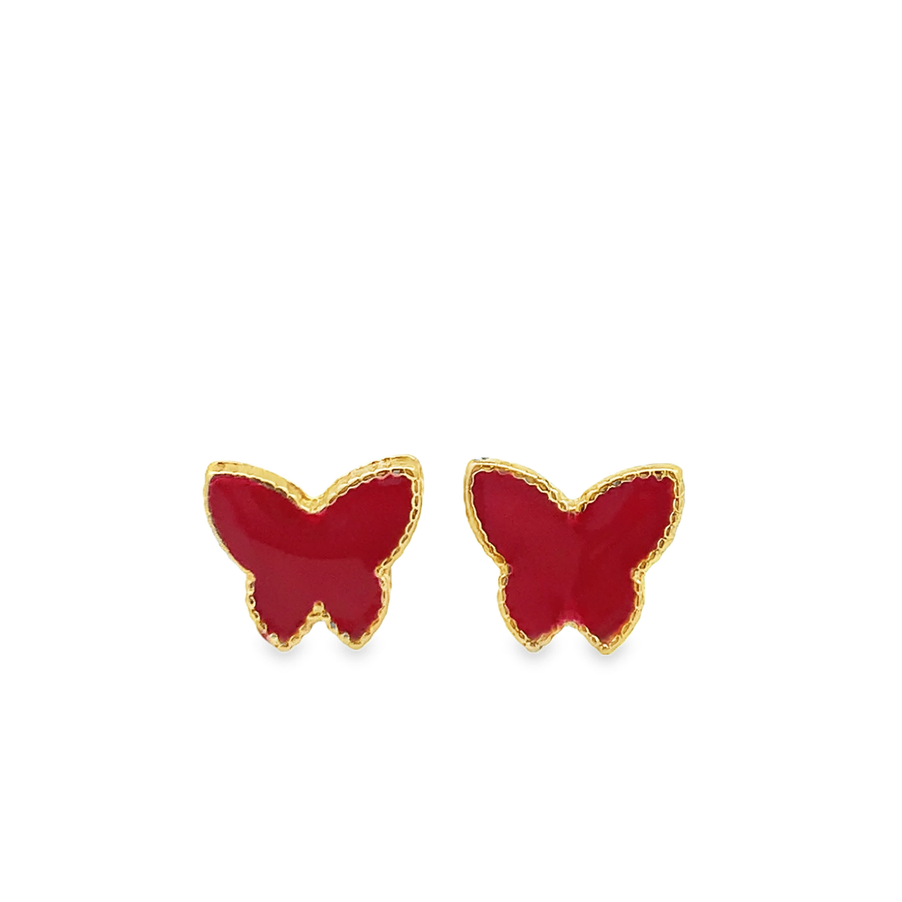 Eleganckie sztyfty motylki rubinowa czerwień