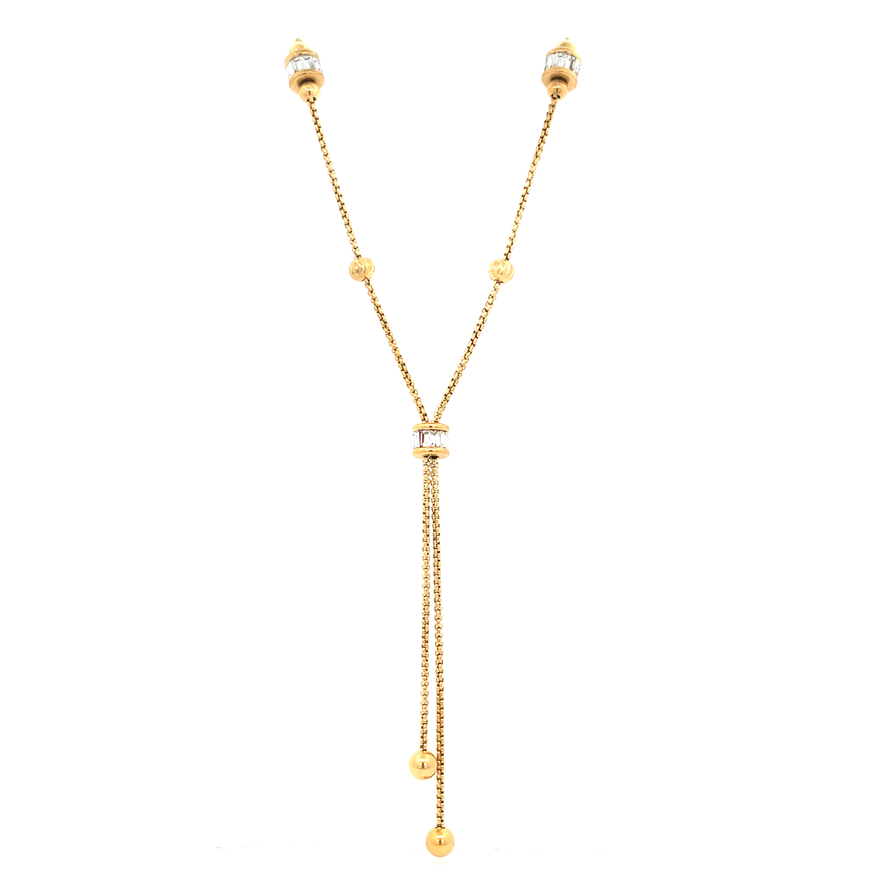 Elegancki złocony naszyjnik z łańcuszkiem w kształcie litery Y