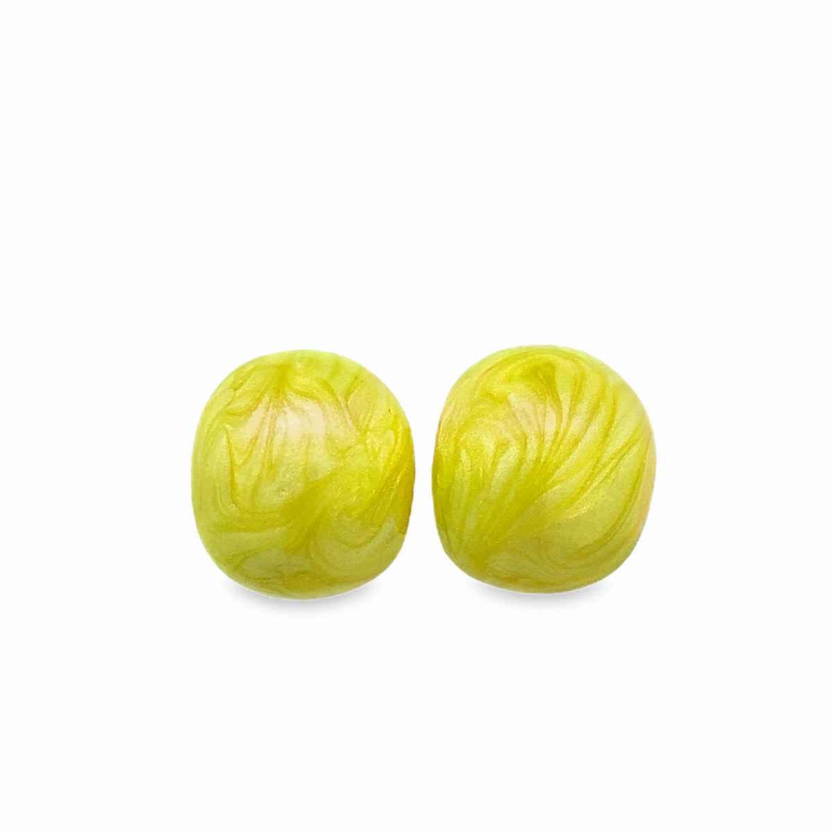 Kolczyki sztyfty w limonkowym kolorze