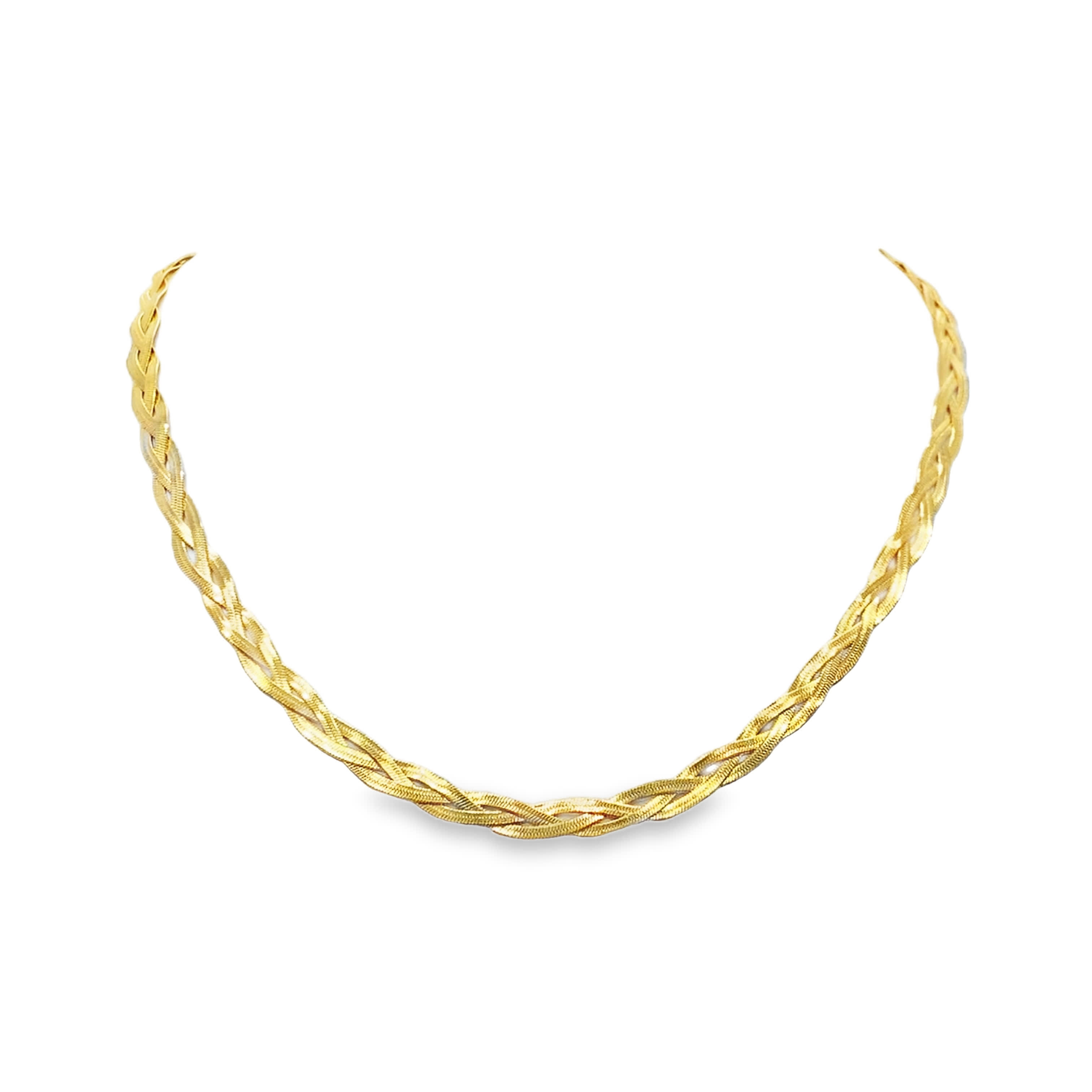 Elegancki złocony pleciony naszyjnik