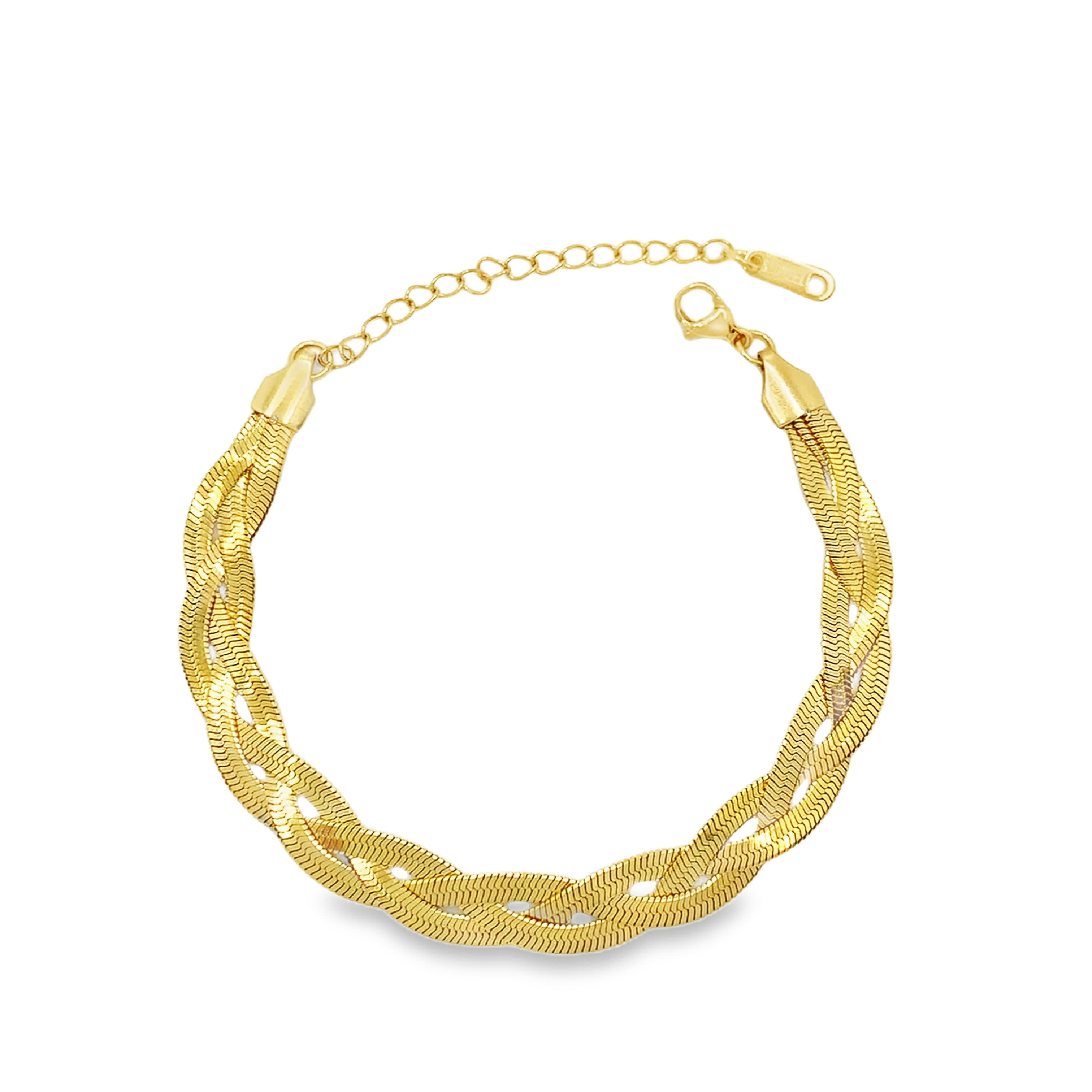 Elegancka złocona pleciona bransoletka