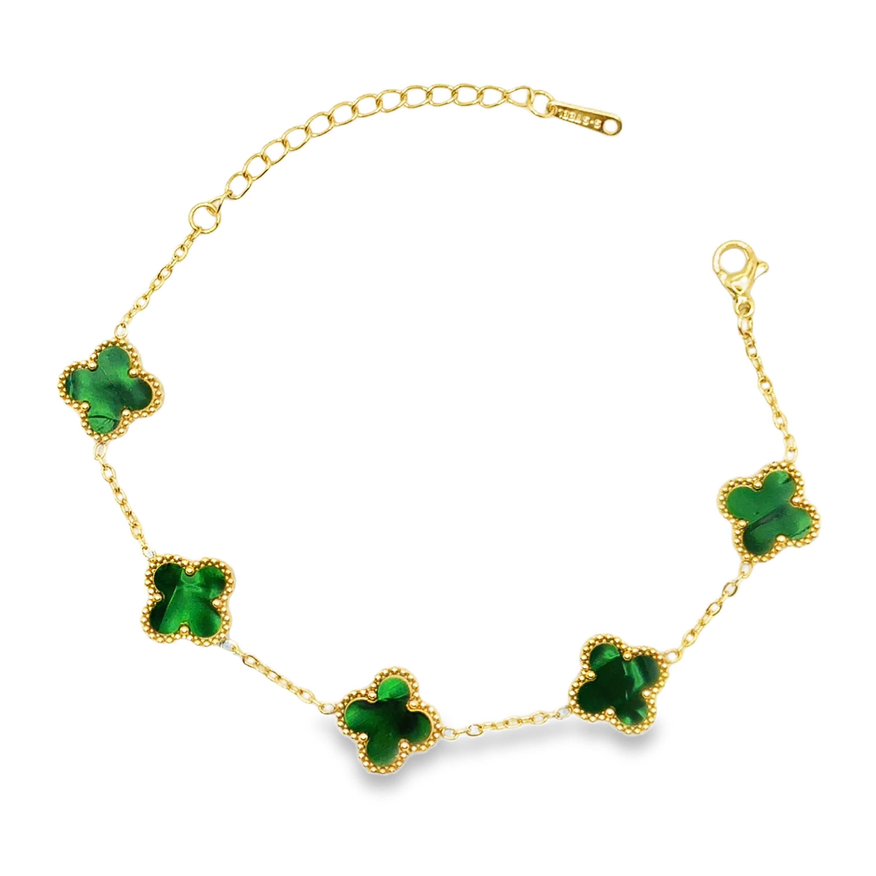 Bransoletka z Malachitowymi Koniczynami