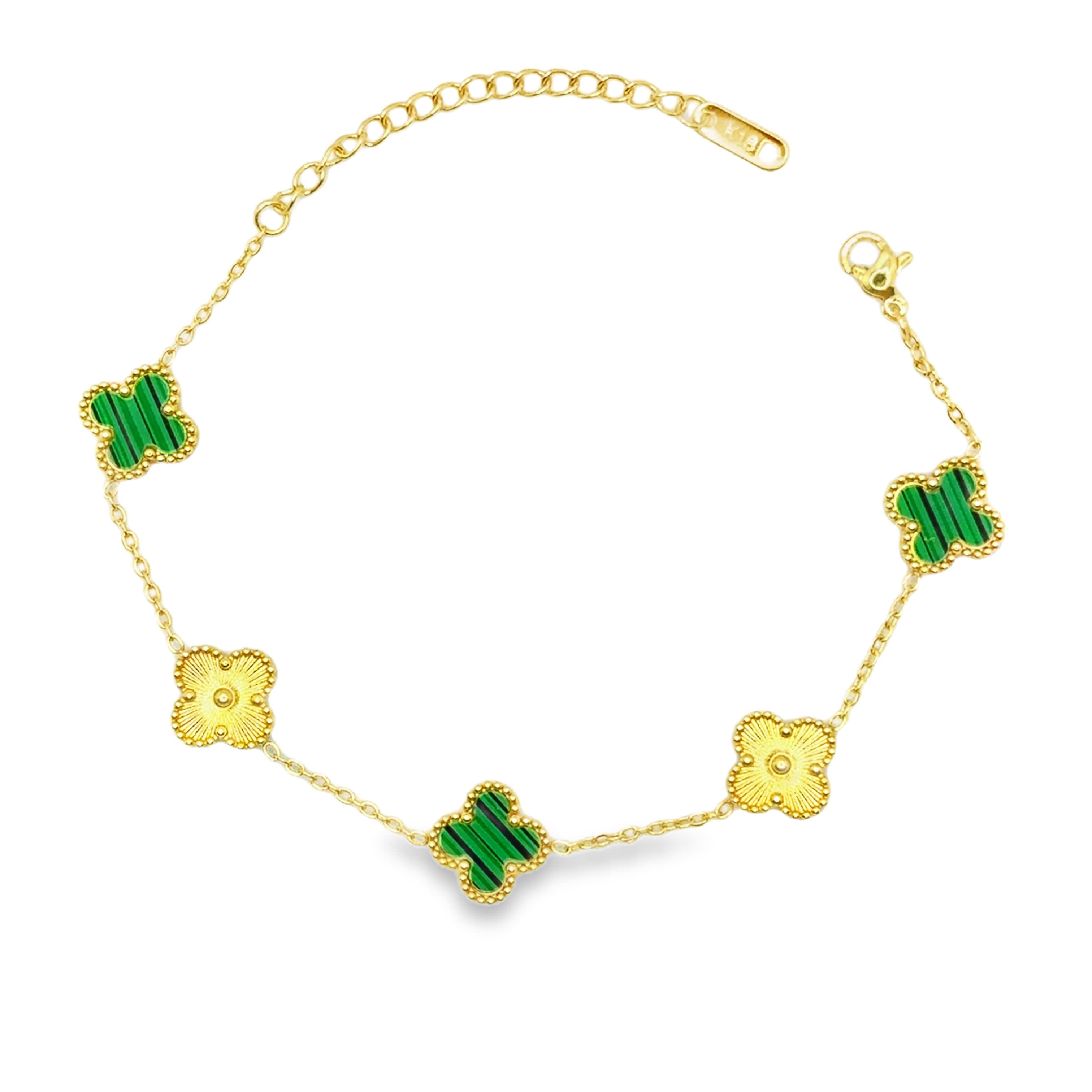 Bransoletka z Malachitowymi Koniczynami