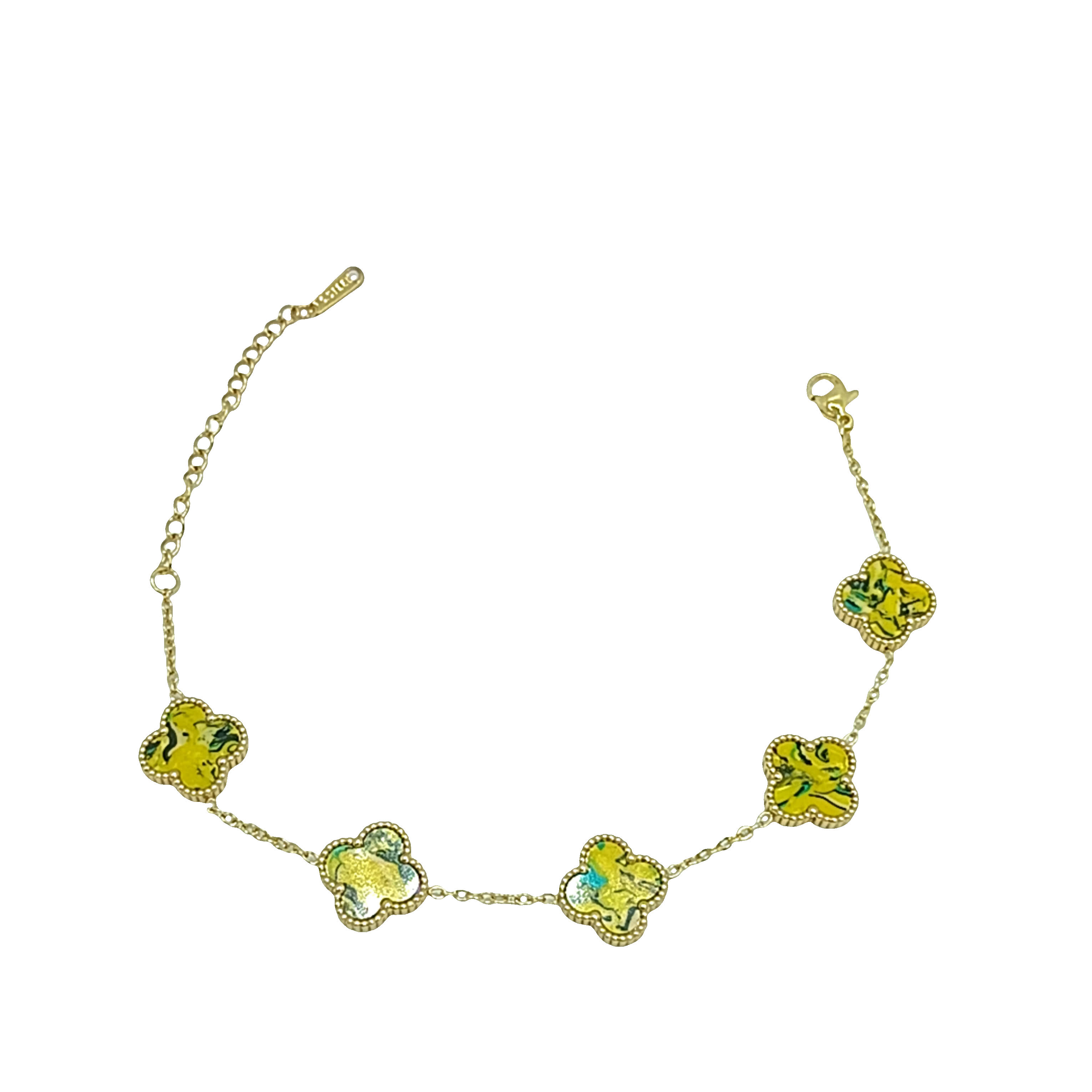 Bransoletka z Żółtymi Kamieniami Jadeitu