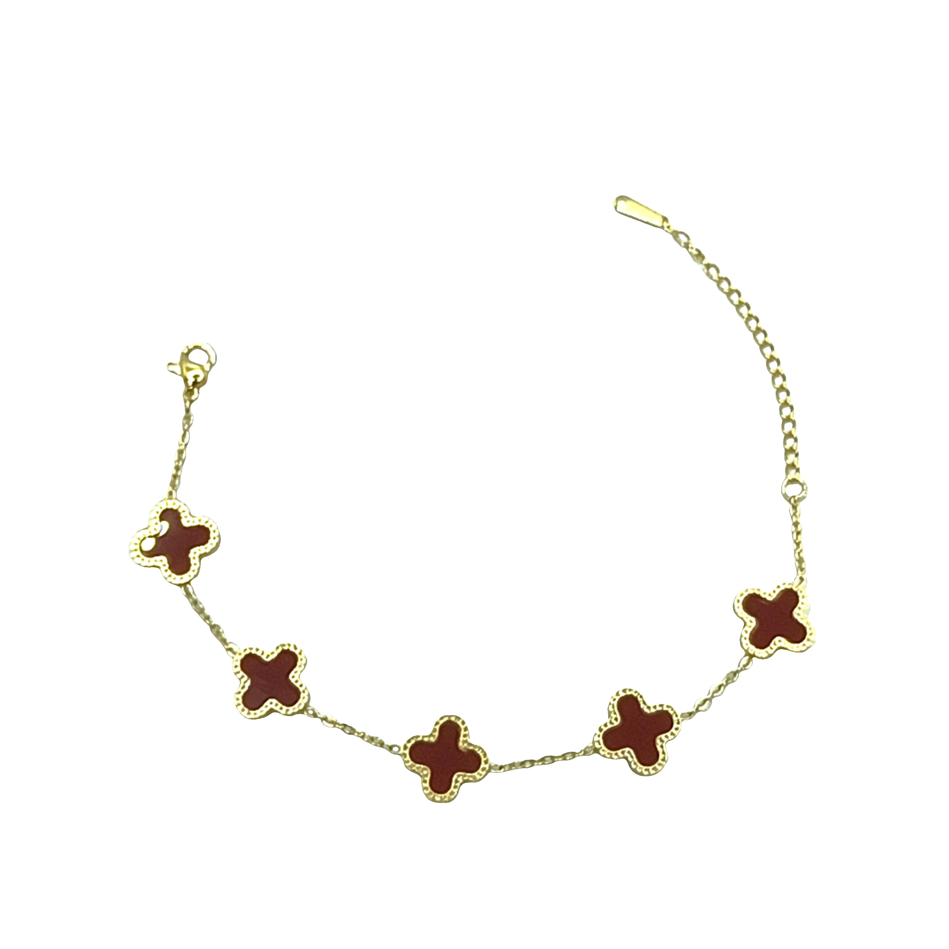 Bransoletka z Motywem Koniczyny z Czerwonego Agatu