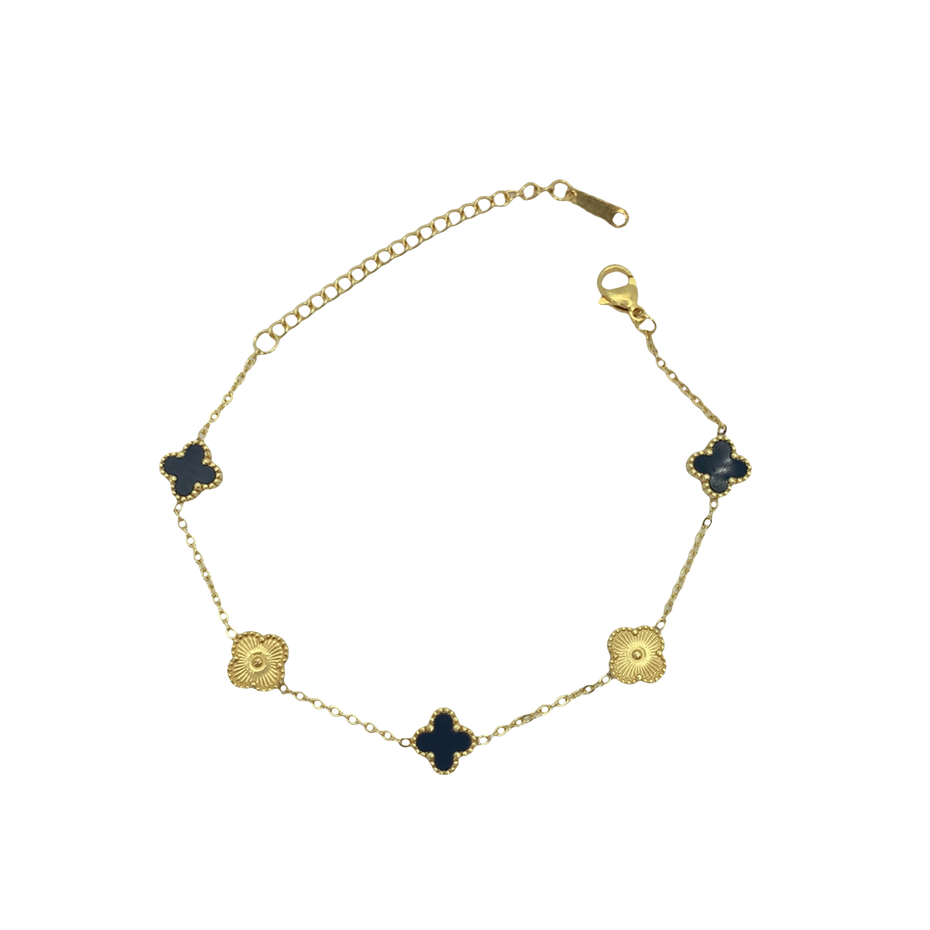 Elegancka złocona bransoletka z zawieszką koniczyny