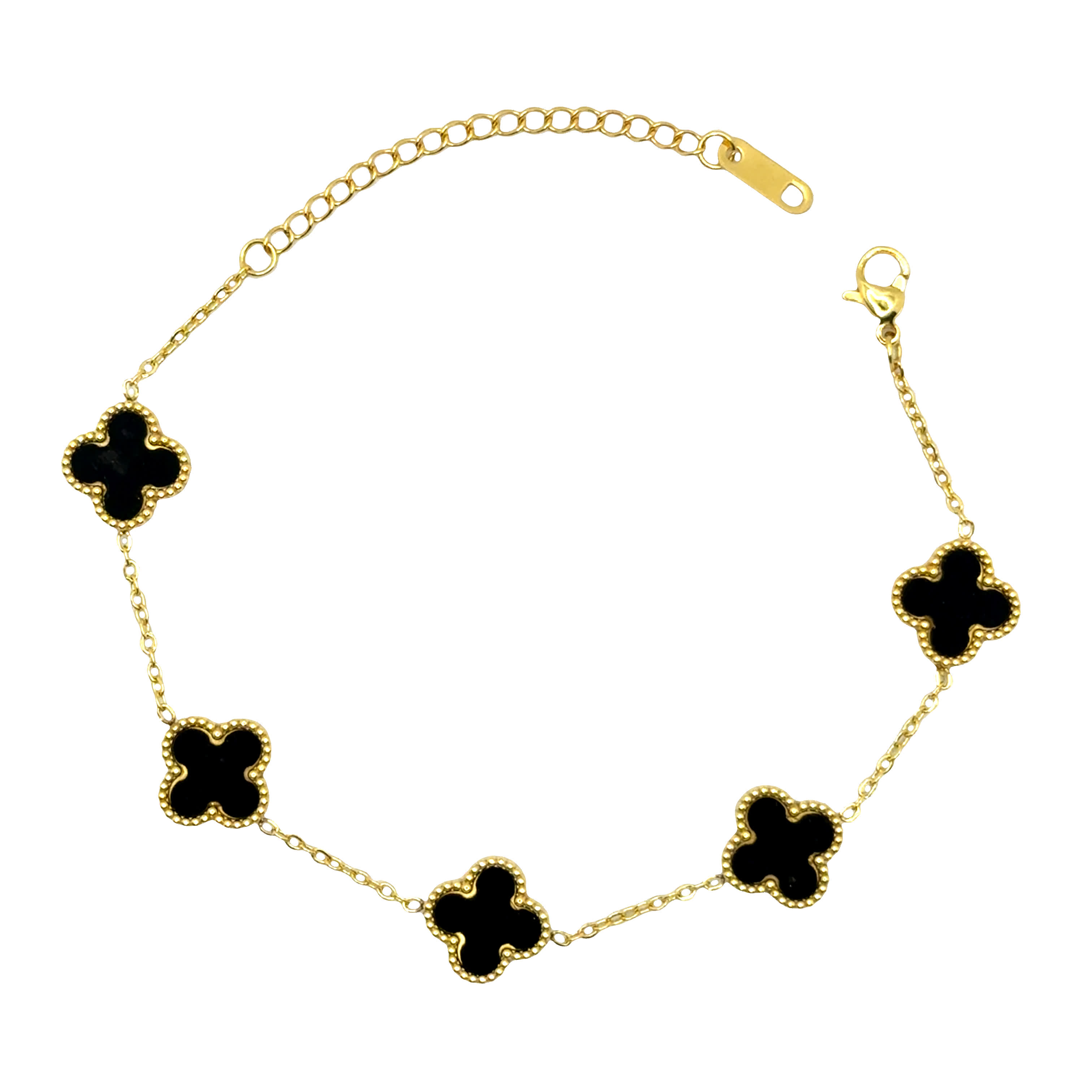 Bransoletka z Akcentami z Onyksu w Kształcie Koniczyny