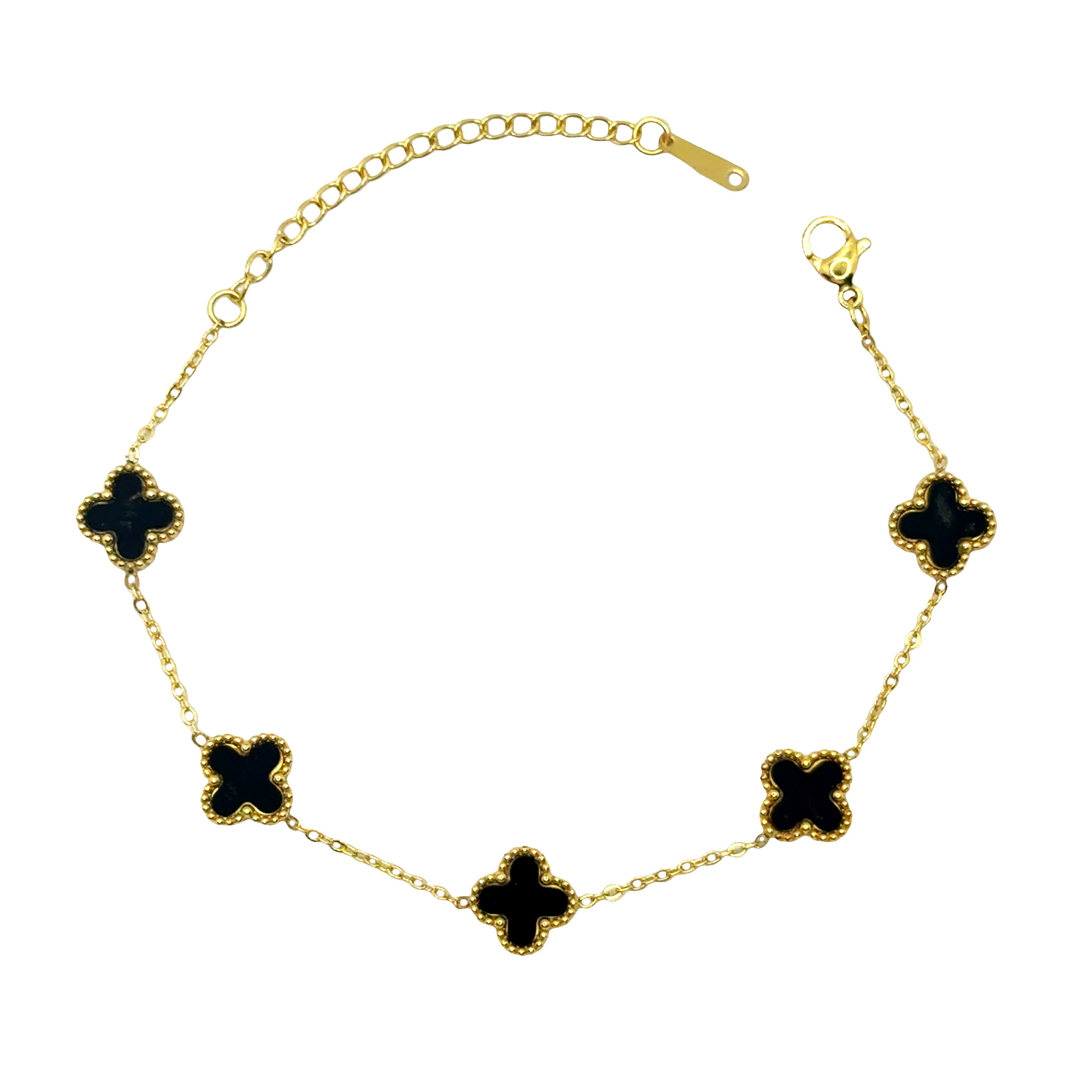 Bransoletka z Motywem Koniczyny z Niebieskiego Onyksu