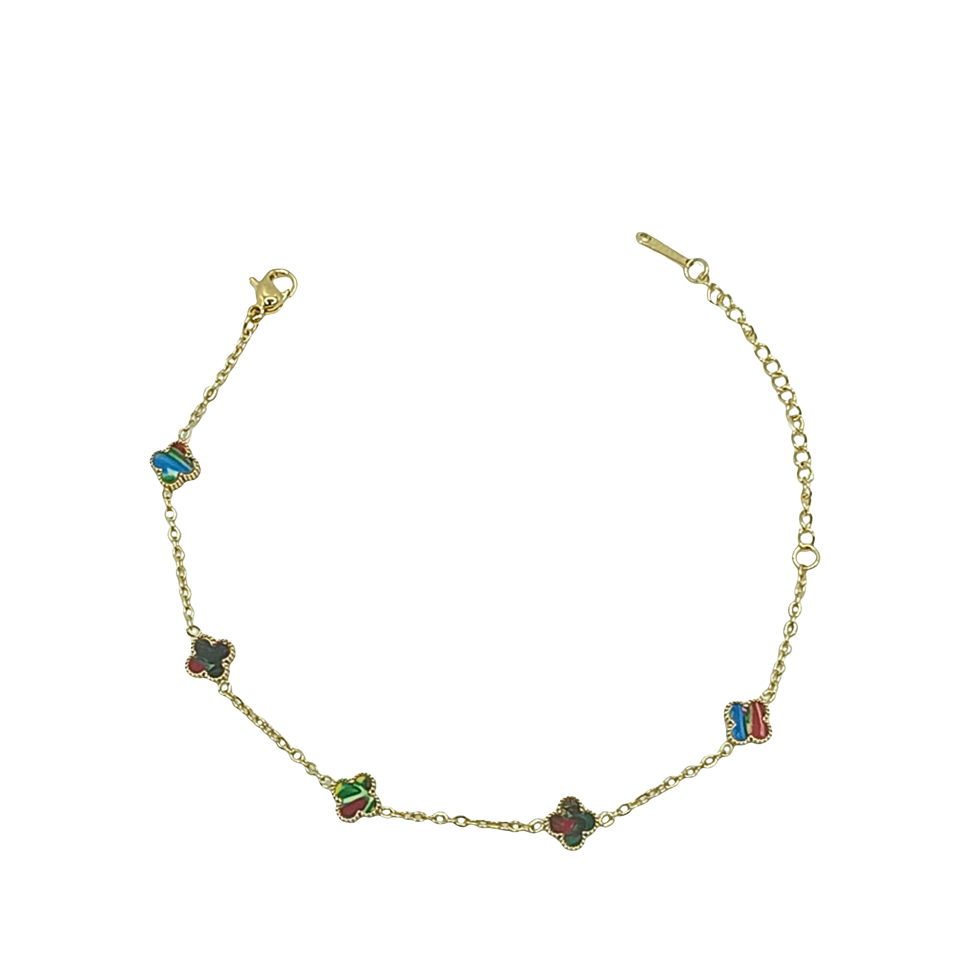 Bransoletka z Kolorowymi Zawieszkami Koniczyny