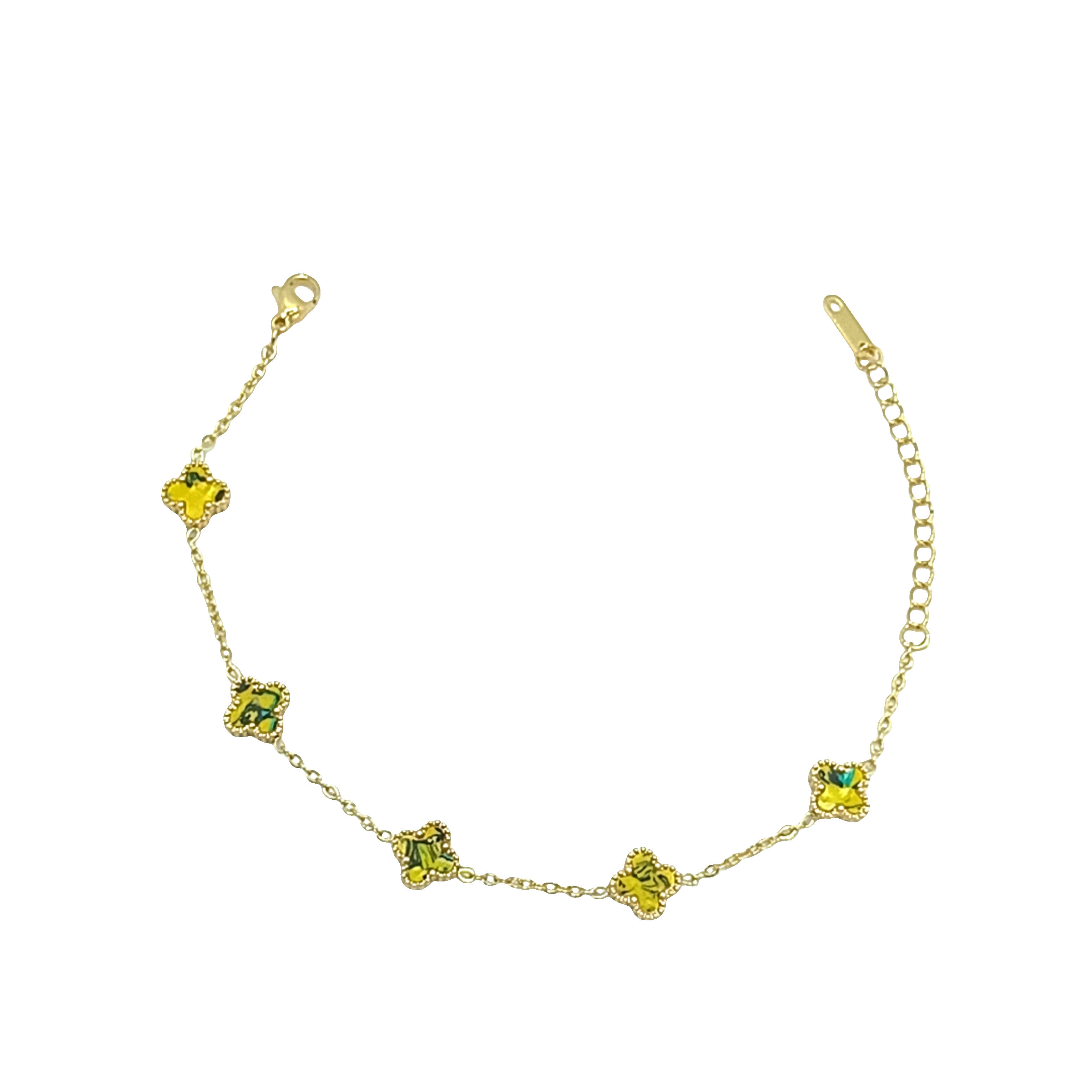 Bransoletka z Jadeitowymi Akcentami w Kształcie Koniczyny