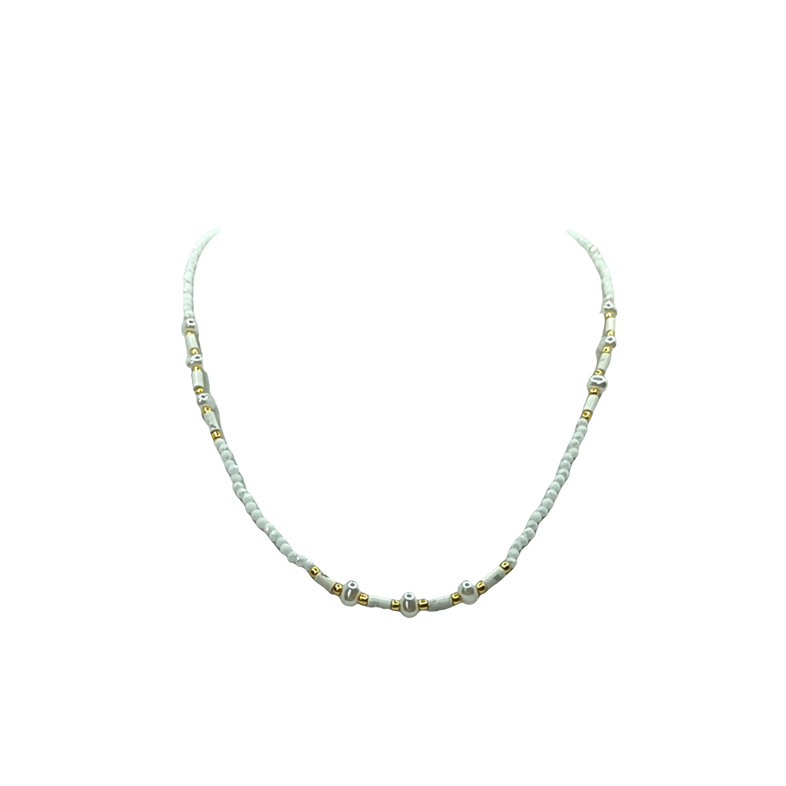 Elegancki naszyjnik z pereł i koralików