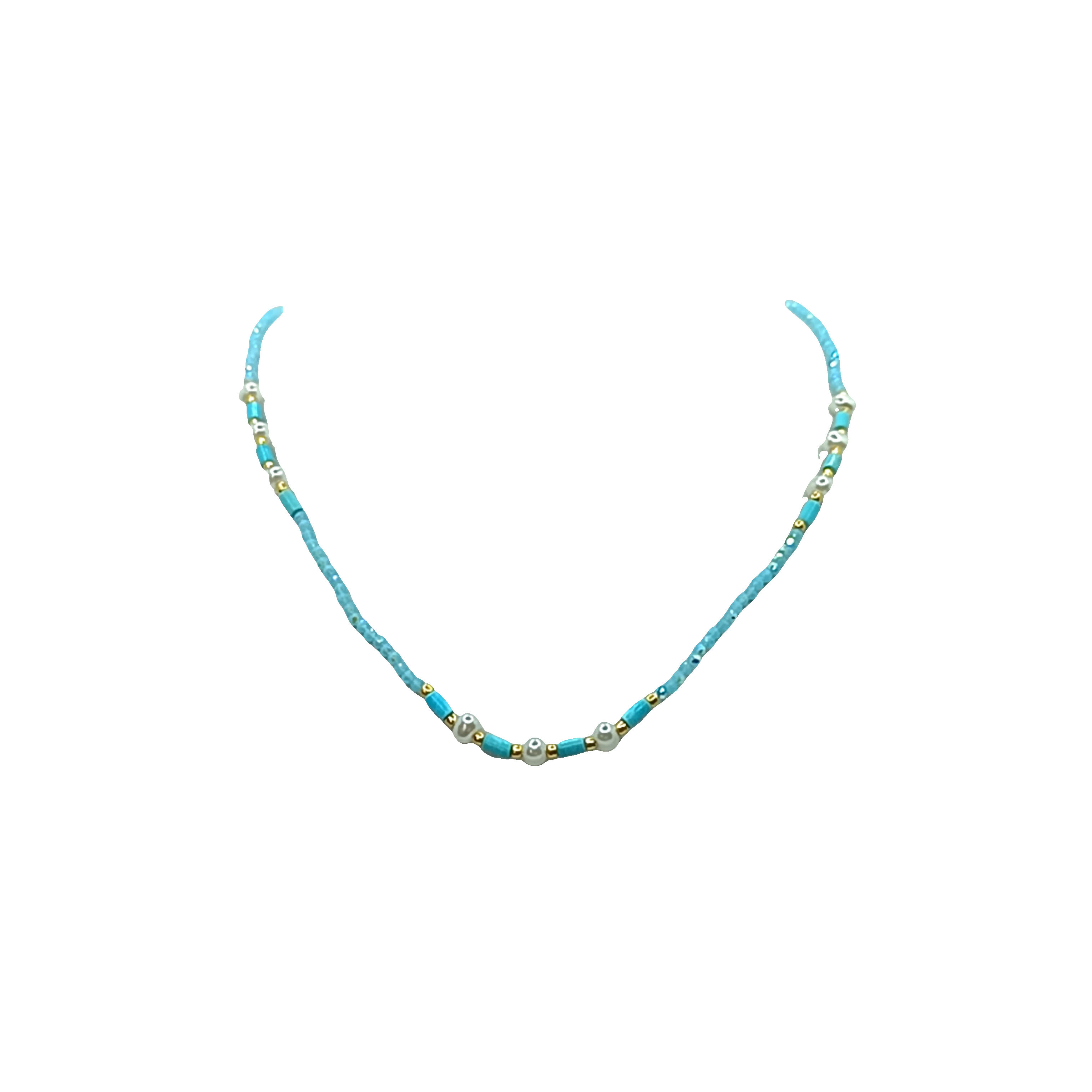 Turkusowy okrągły naszyjnik z koralików