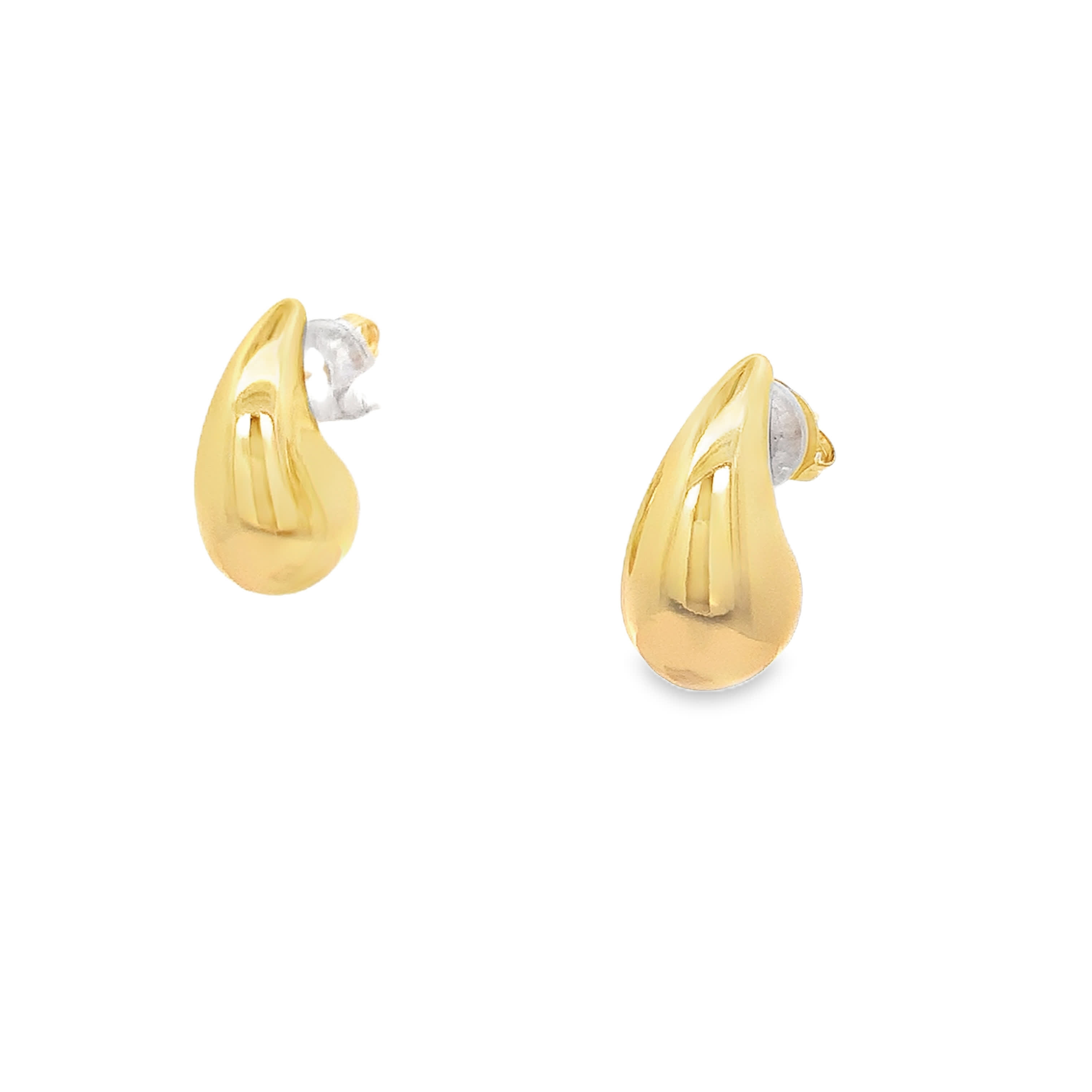 Złocone kolczyki w kształcie łezki