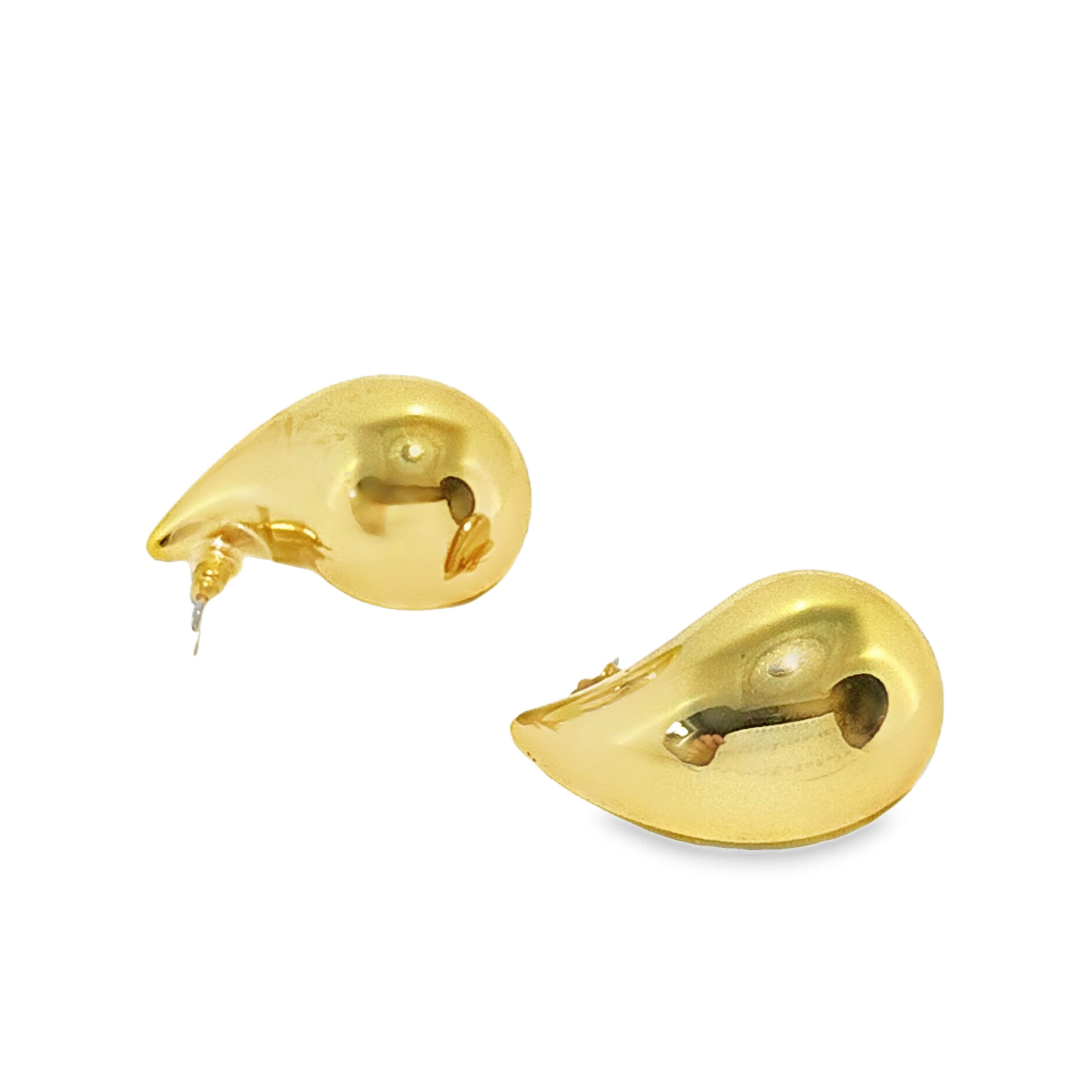 Rzeźbiarskie kolczyki w kształcie łezki ze stali