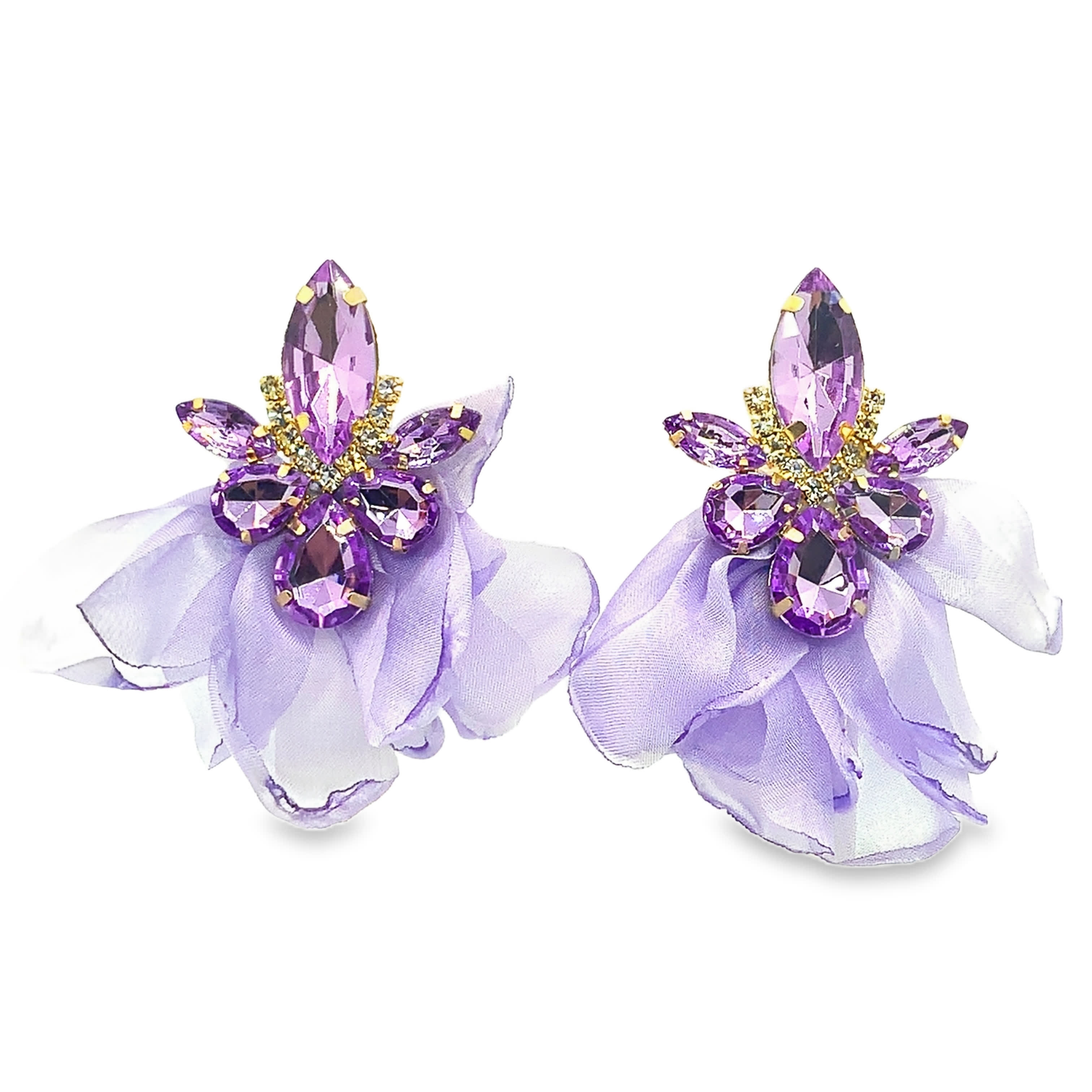 Kolczyki w kształcie gruszki z ametystem