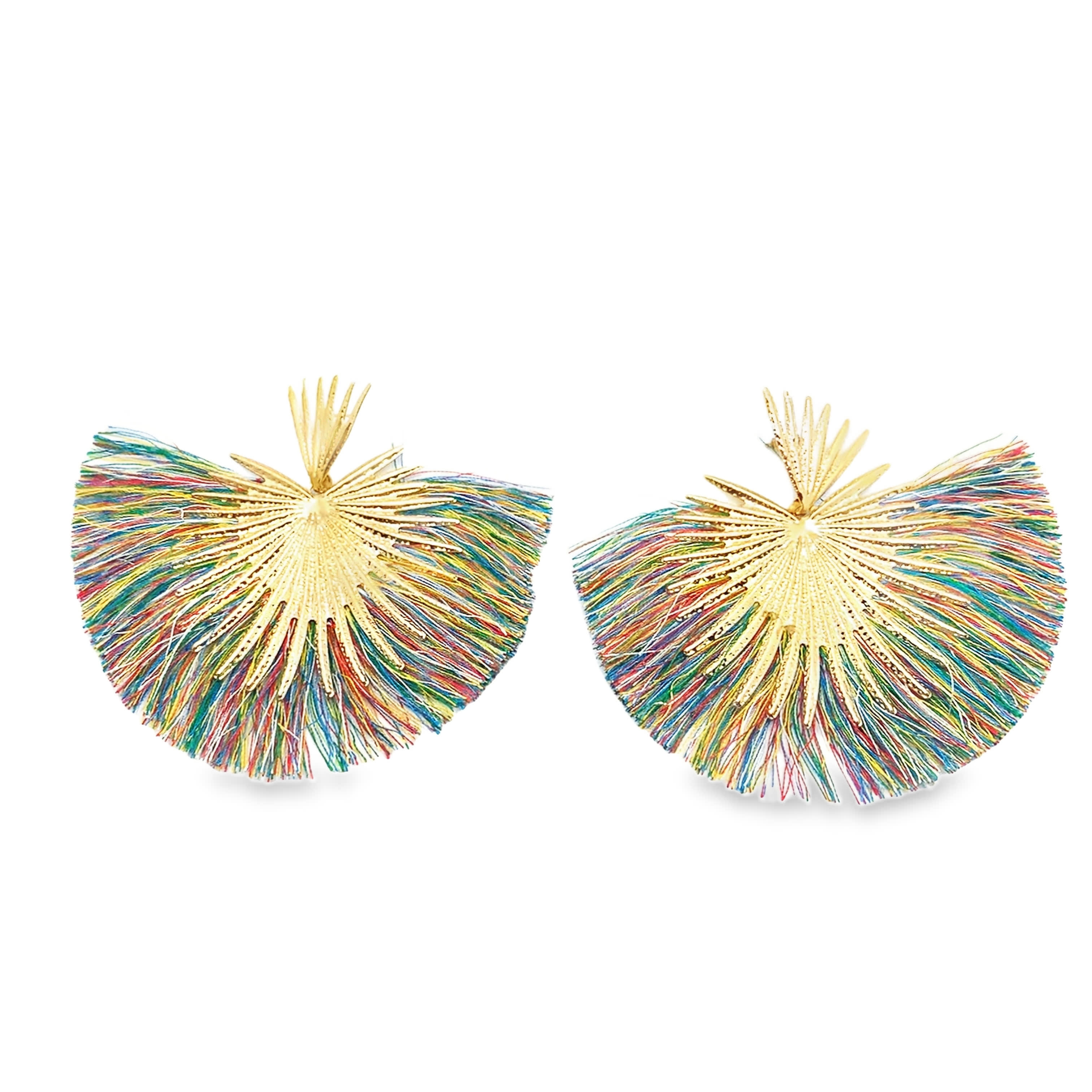 Złocone kolczyki z frędzlami