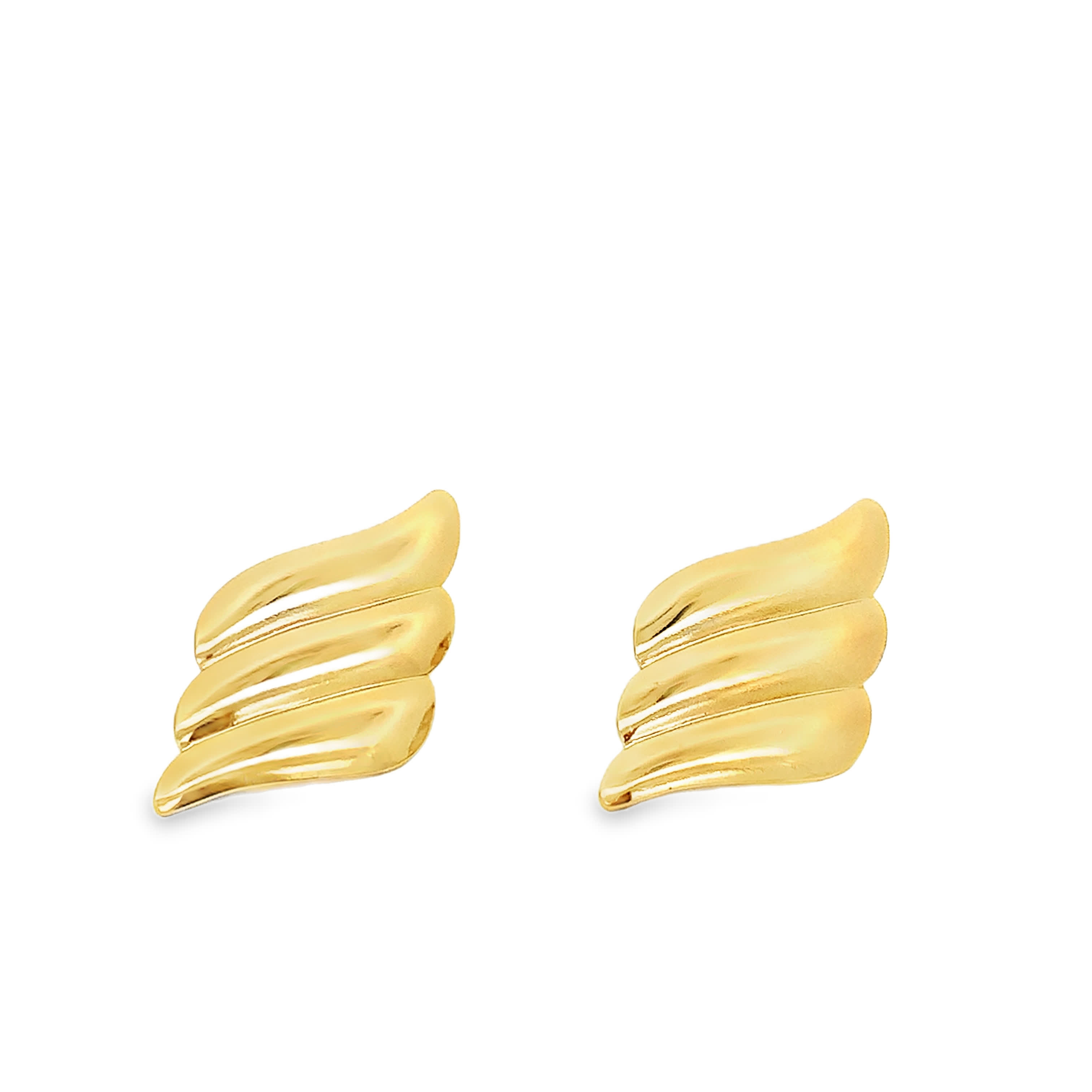 Rzeźbiarskie złocone kolczyki