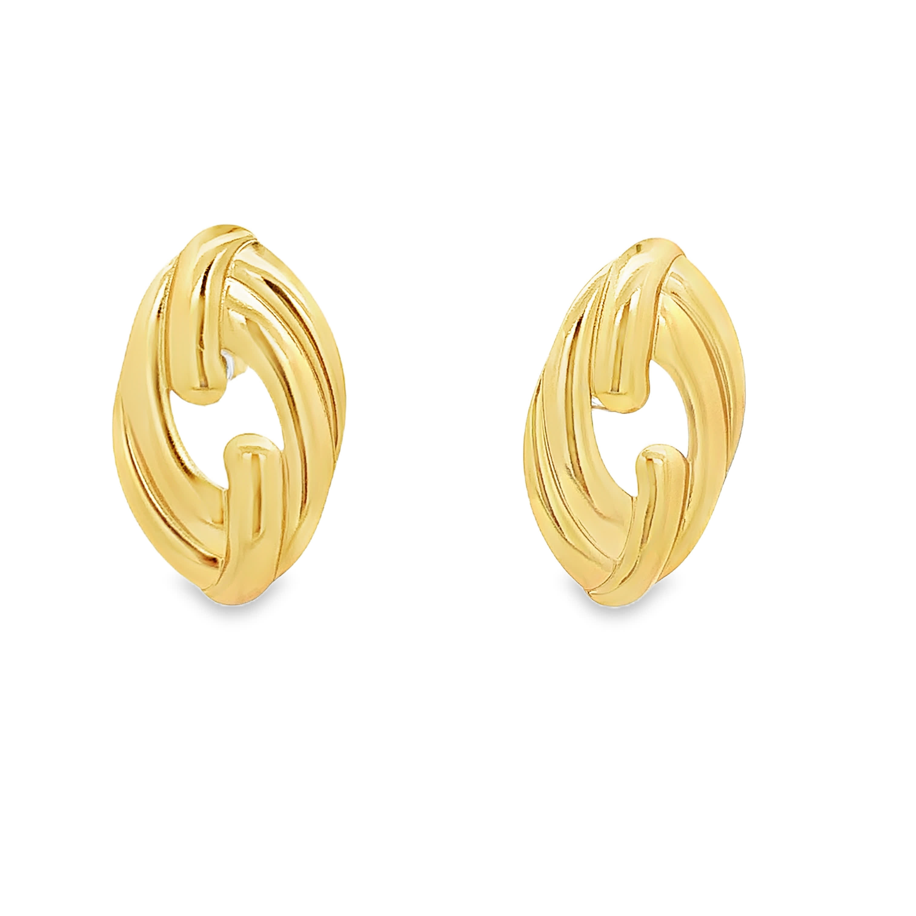 Nowoczesne złocone kolczyki