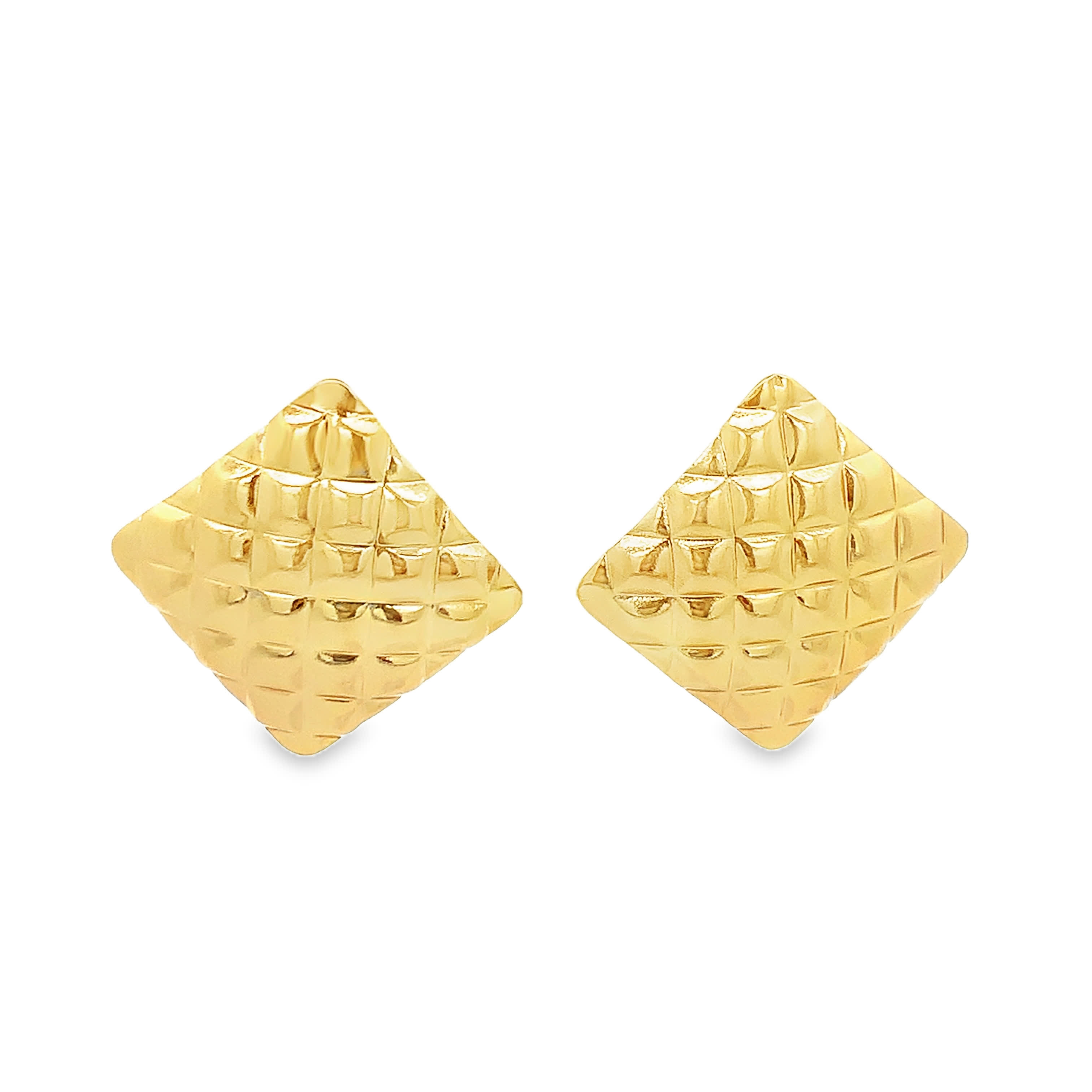 Pikowane złocone kolczyki