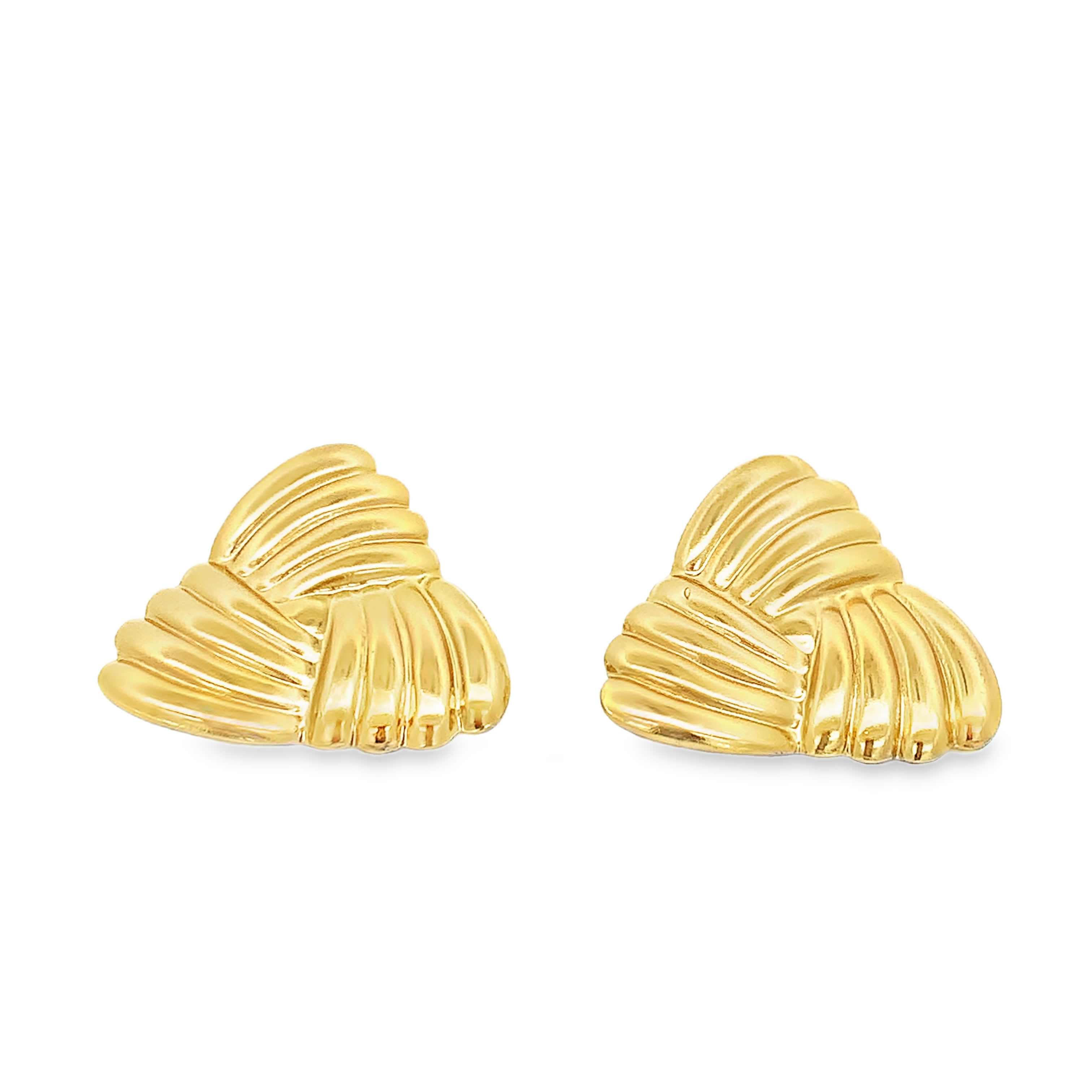 Złocone plecione kolczyki