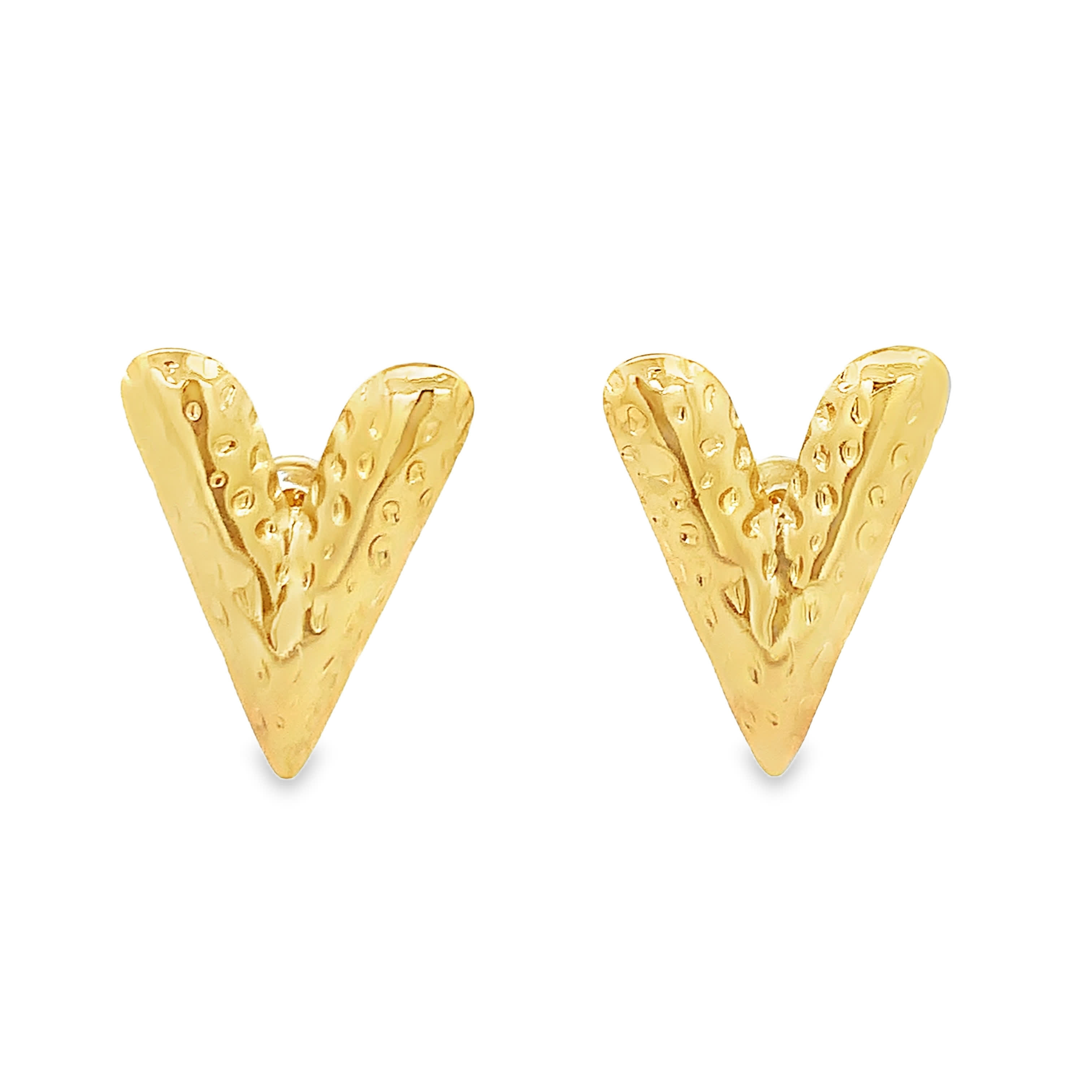 Kolczyki w kształcie litery V z kutego złocona