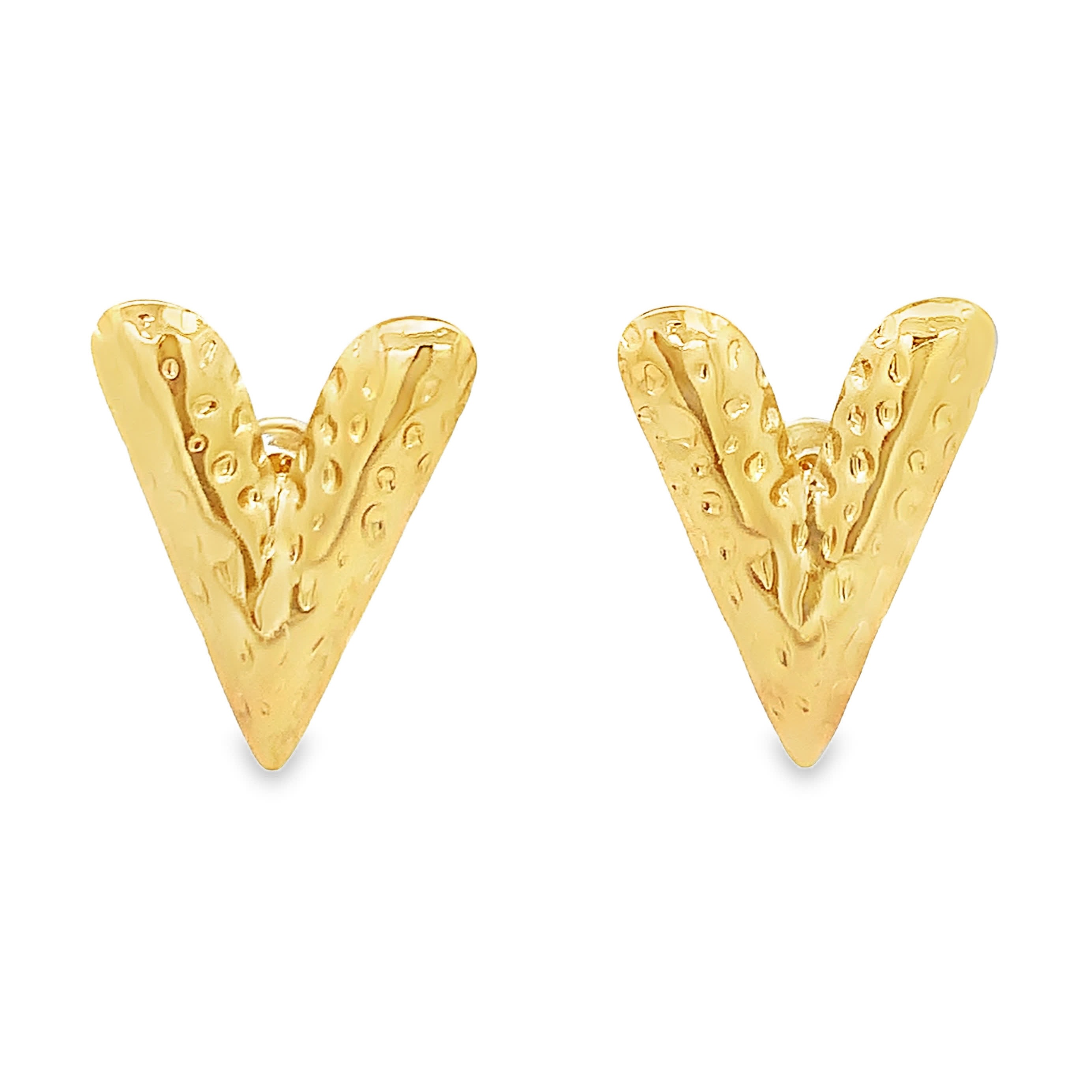 Kolczyki w kształcie litery V z kutego złocona