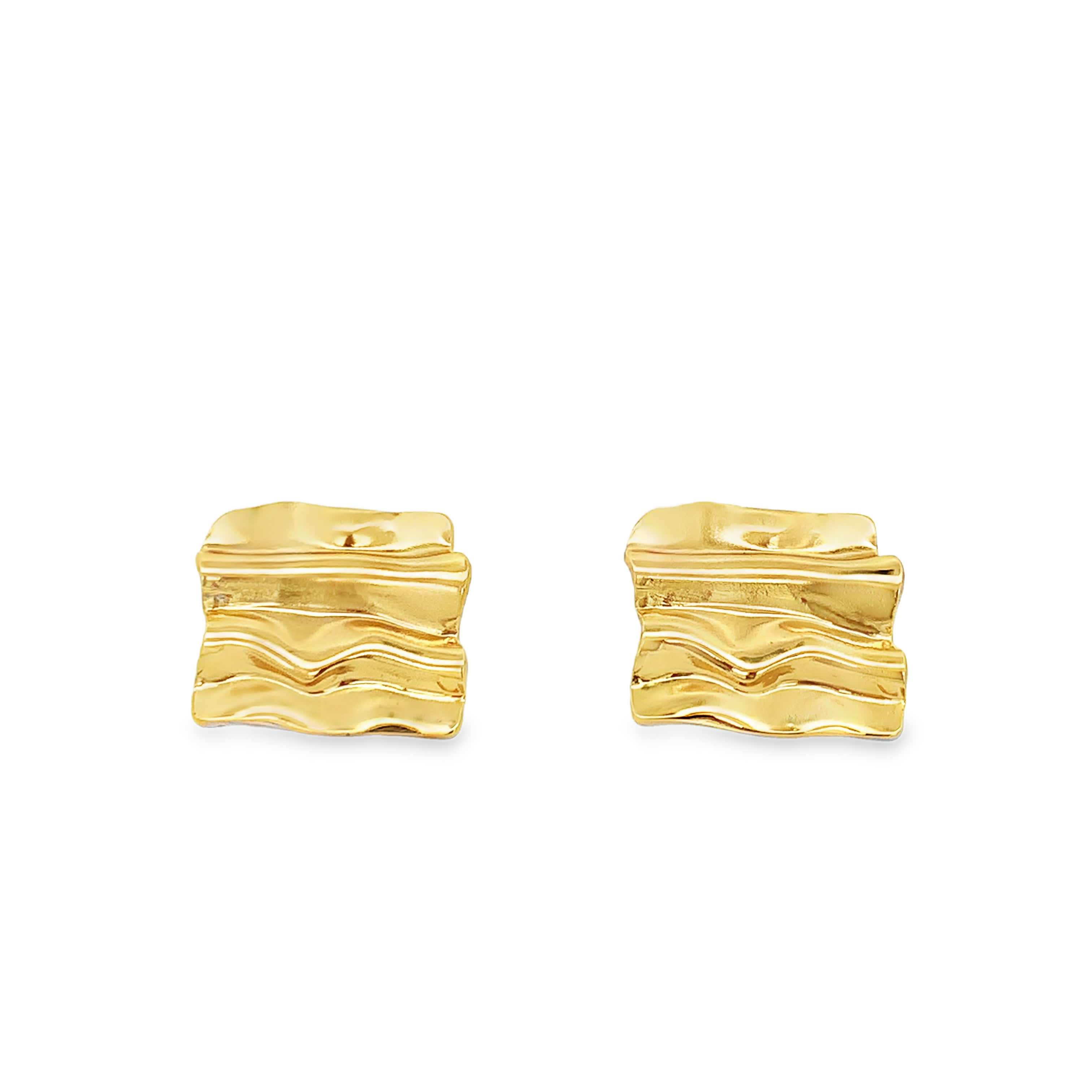 Teksturowane złocone kolczyki