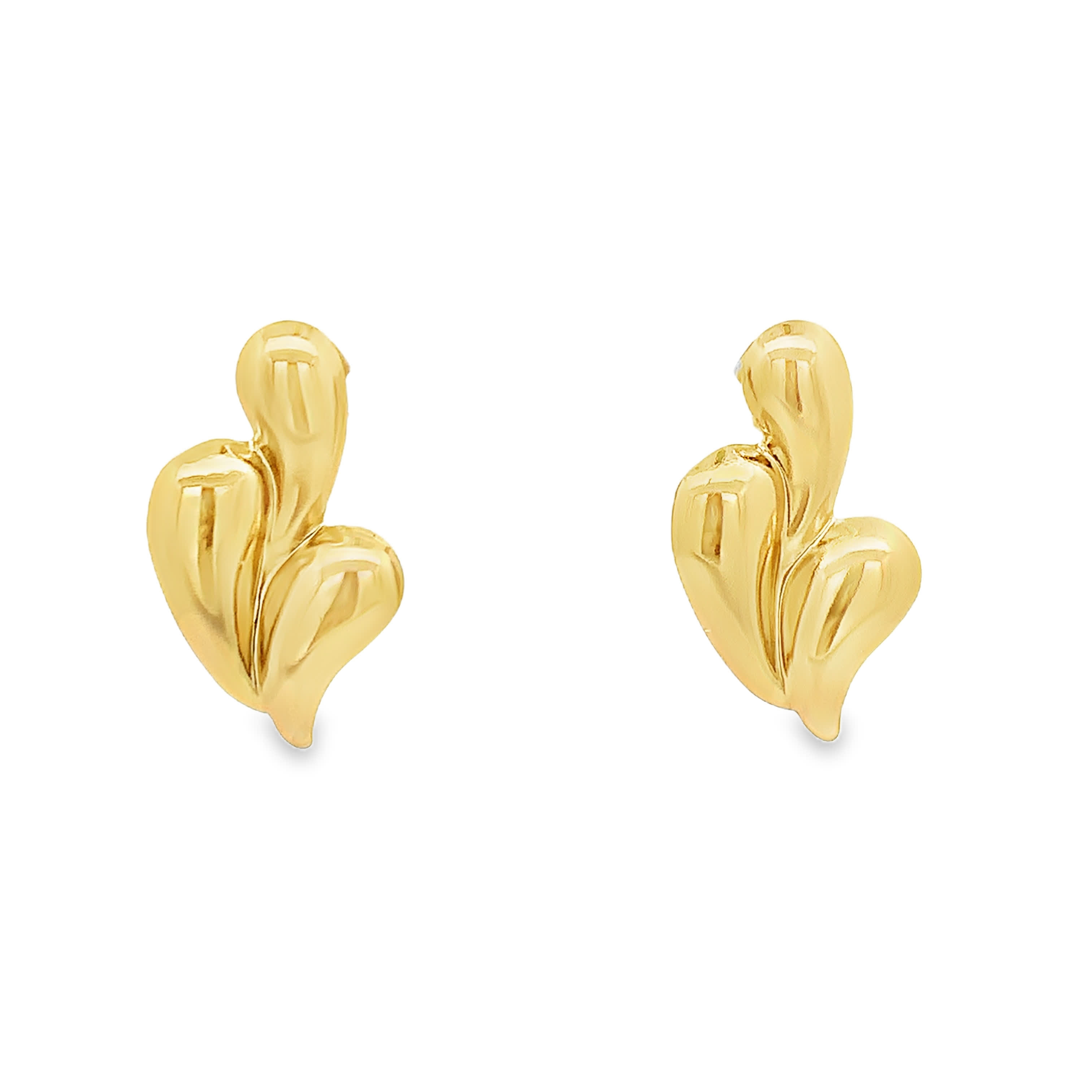 Rzeźbiarskie złocone kolczyki