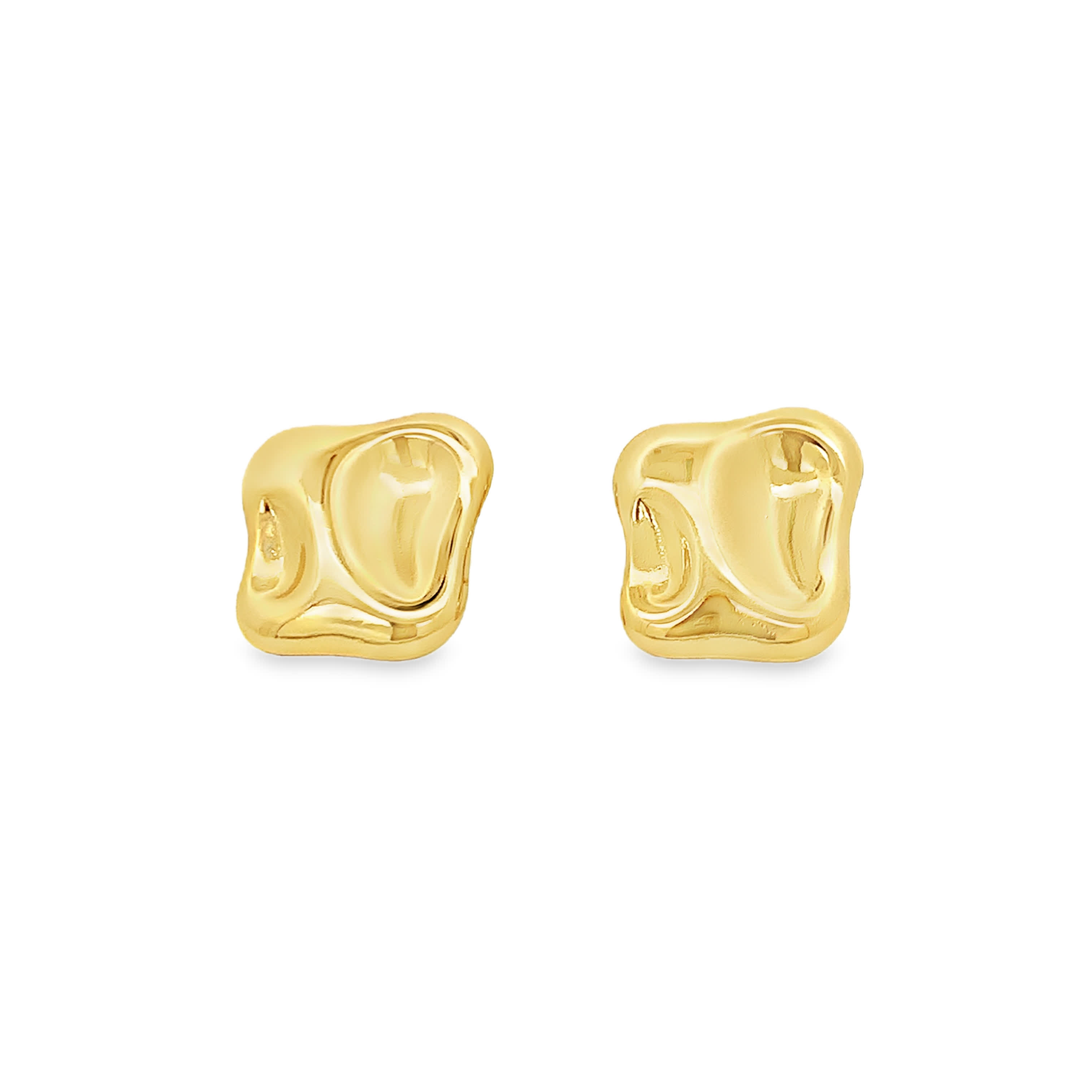 Rzeźbiarskie złocone kolczyki