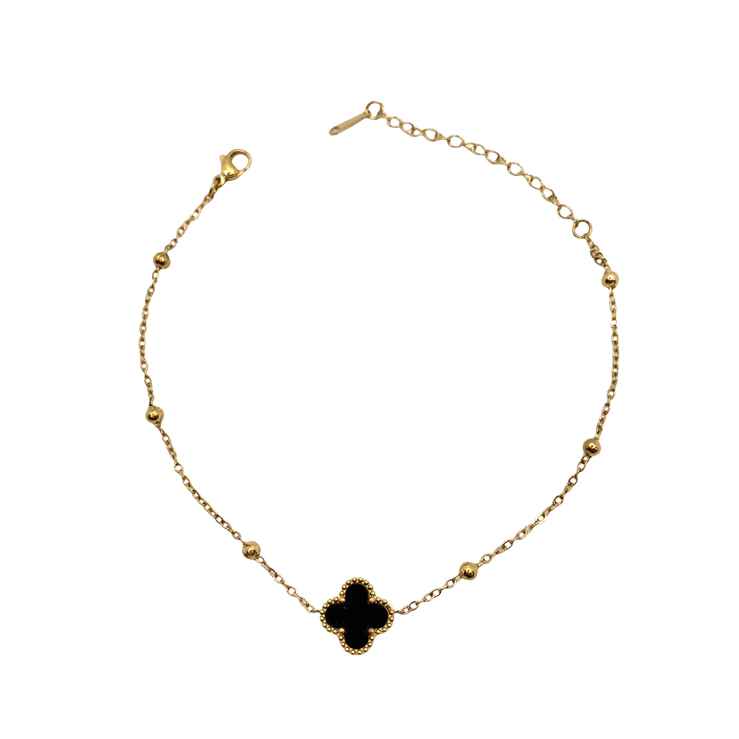 Złocona bransoletka łańcuszkowa z zawieszką w kształcie koniczyny