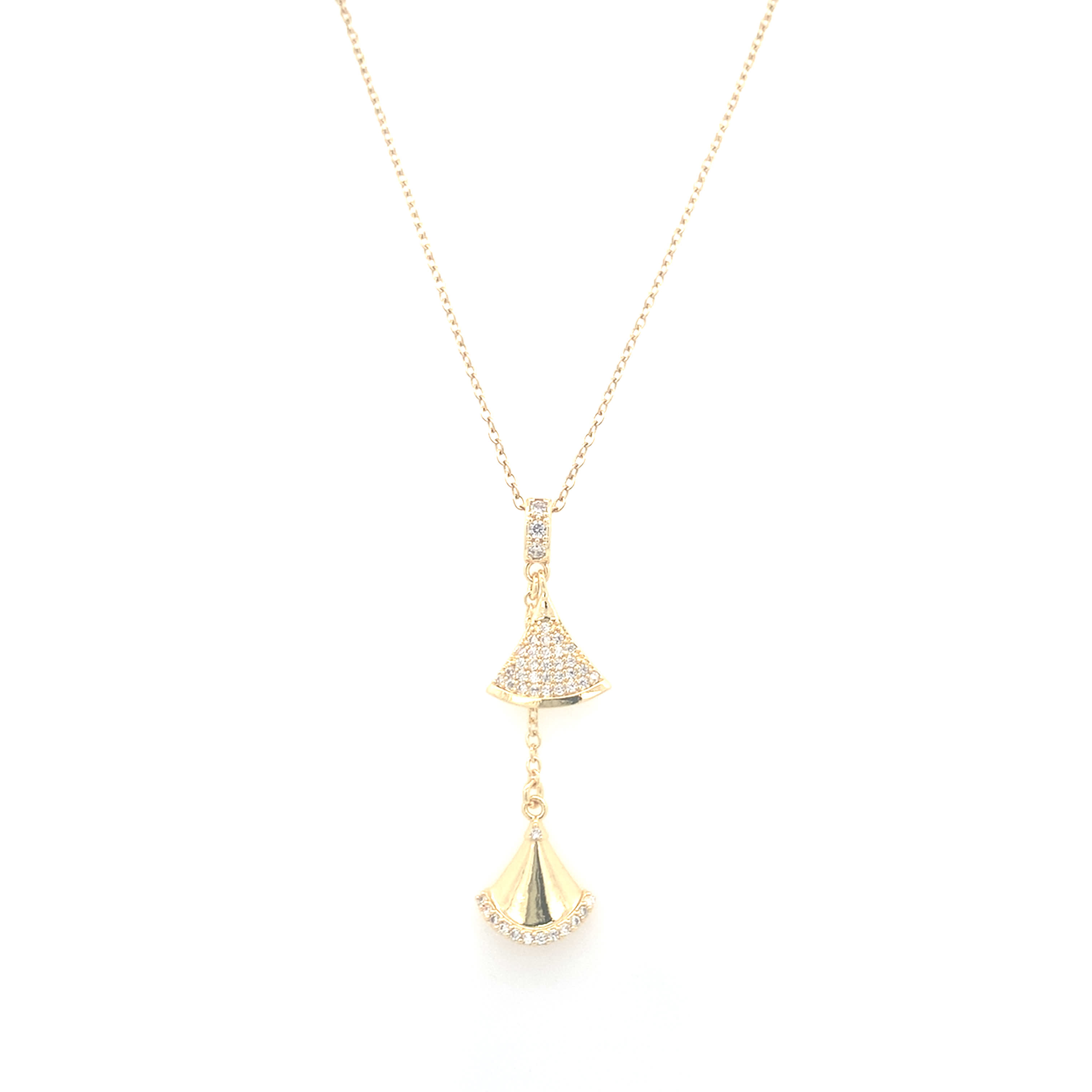 Elegancki złocony naszyjnik z wisiorkiem