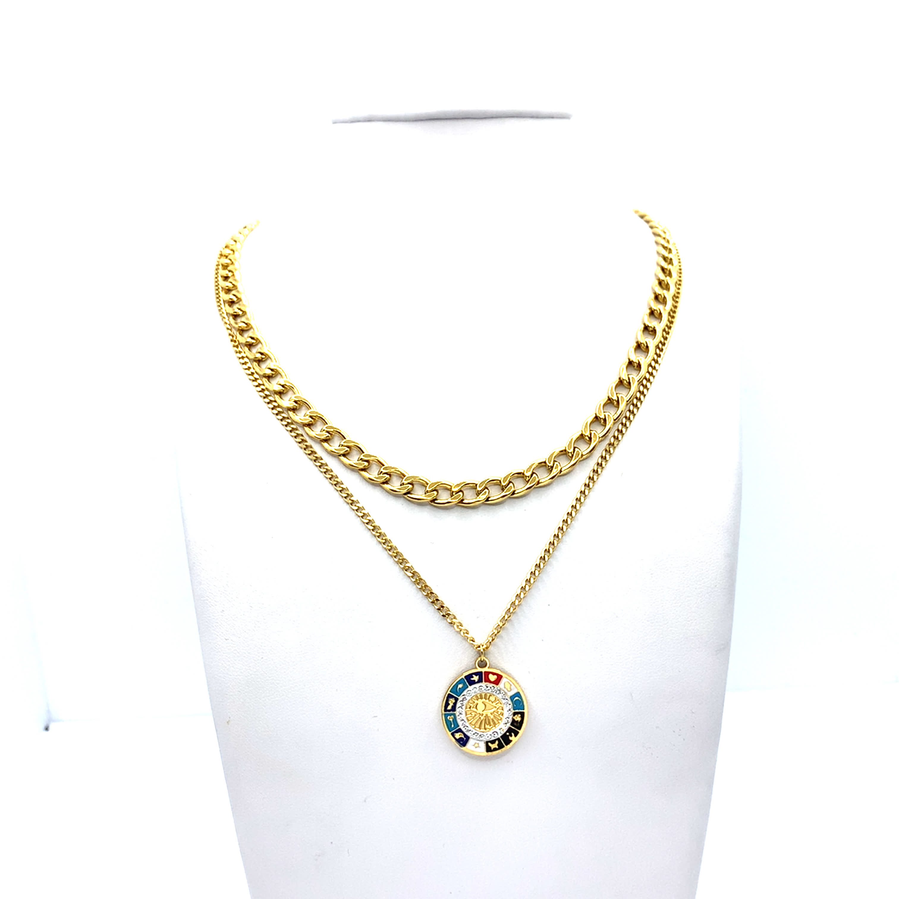 Eleganckie złocone naszyjniki warstwowe