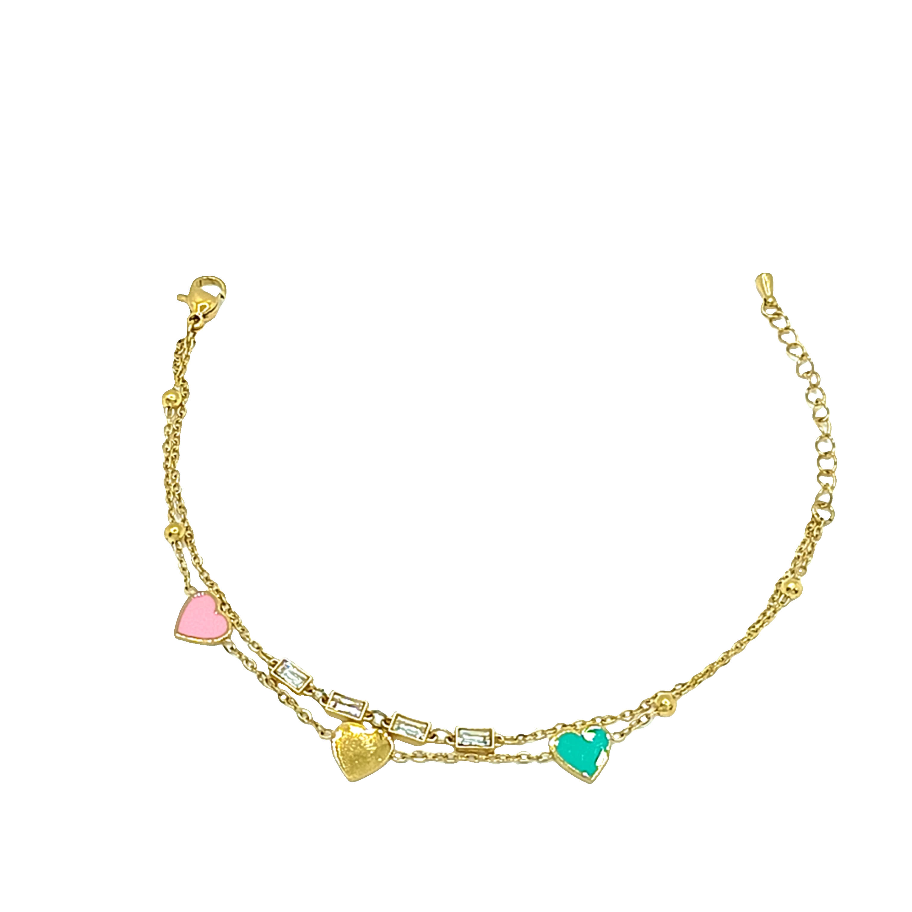 Bransoletka z Emaliowanymi Sercami